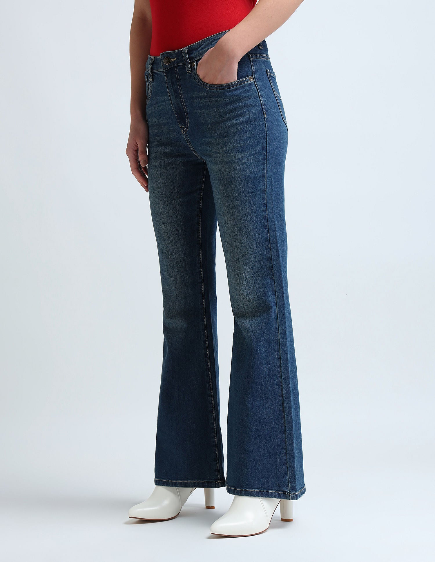 Floor Flared Fit Blue Jeans Blue - U.S. POLO ASSN. | Large