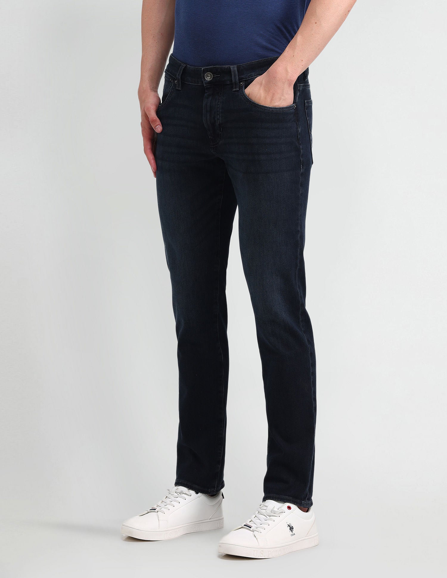 Brandon Slim Tapered Fit Blue Jeans Blue - U.S. POLO ASSN. | Large