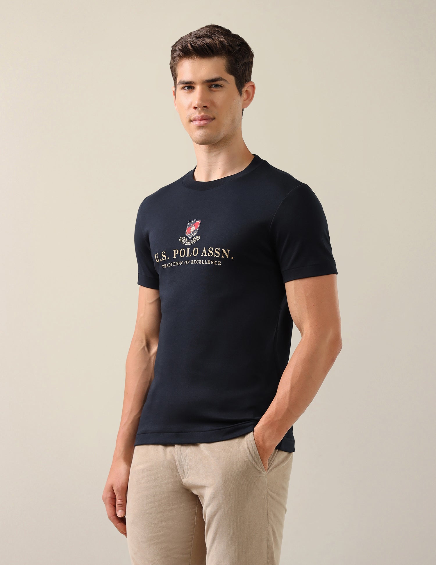 Brand Printed Slim Fit T-Shirt Navy - U.S. Polo Assn. India | Large