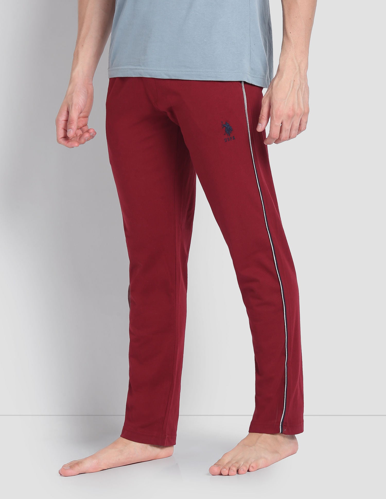 Solid LR001 Lounge Track Pants - Pack Of 1 Maroon - U.S. POLO ASSN. | Large