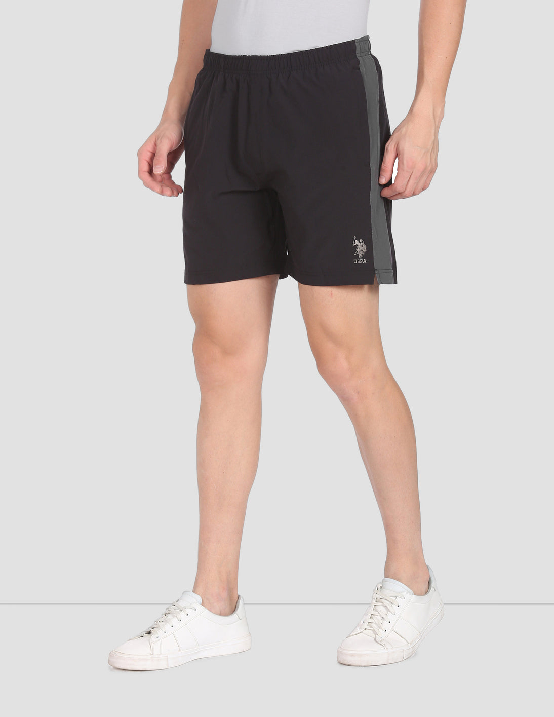 Mid Rise Elasticized Waist I716 Shorts - Pack Of 1 Black - U.S. POLO ASSN. | Large