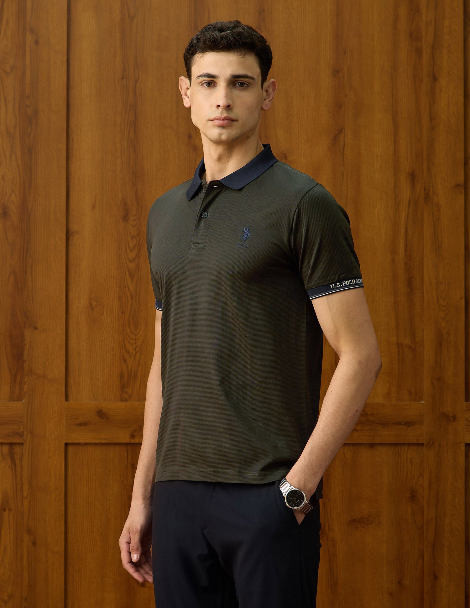 Regular Fit Equestrian Aisle Theater Polo Shirt Olive - U.S. POLO ASSN. | Large