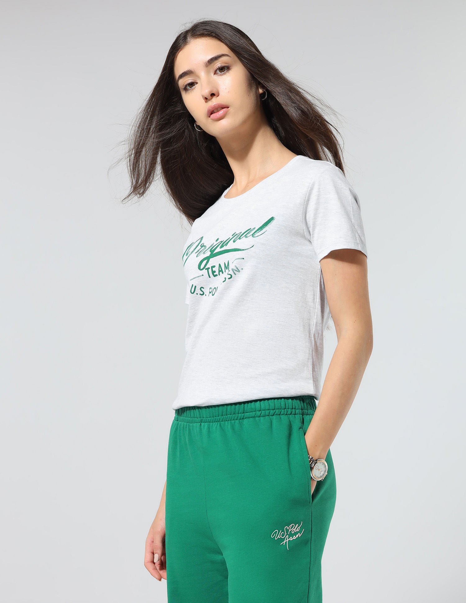 Regular Fit Brand Printed Lounge T-Shirt Light Grey - U.S. POLO ASSN. | Large