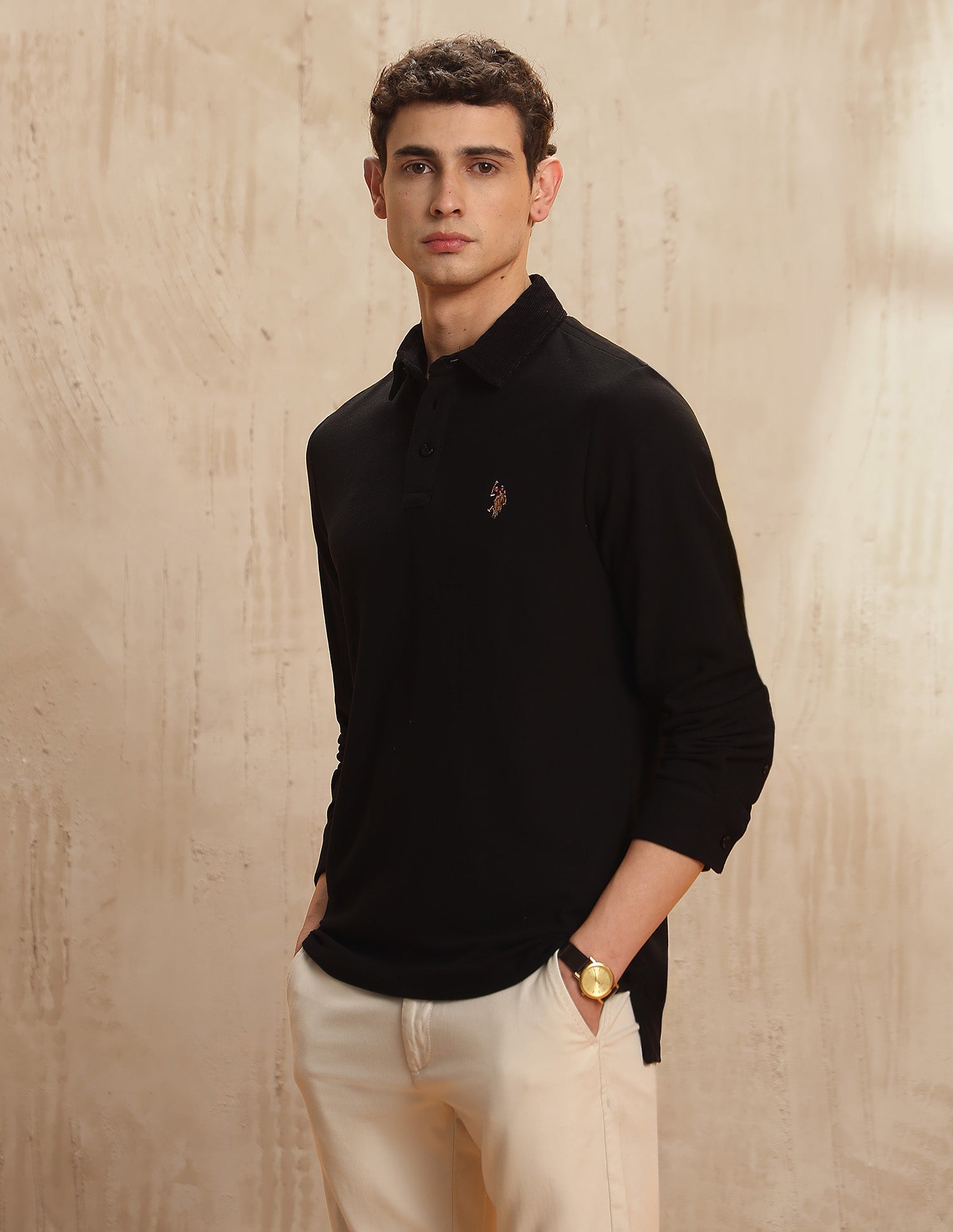 Solid Legend Of Horseshoe Polo Shirt Black - U.S. Polo Assn. India | Large