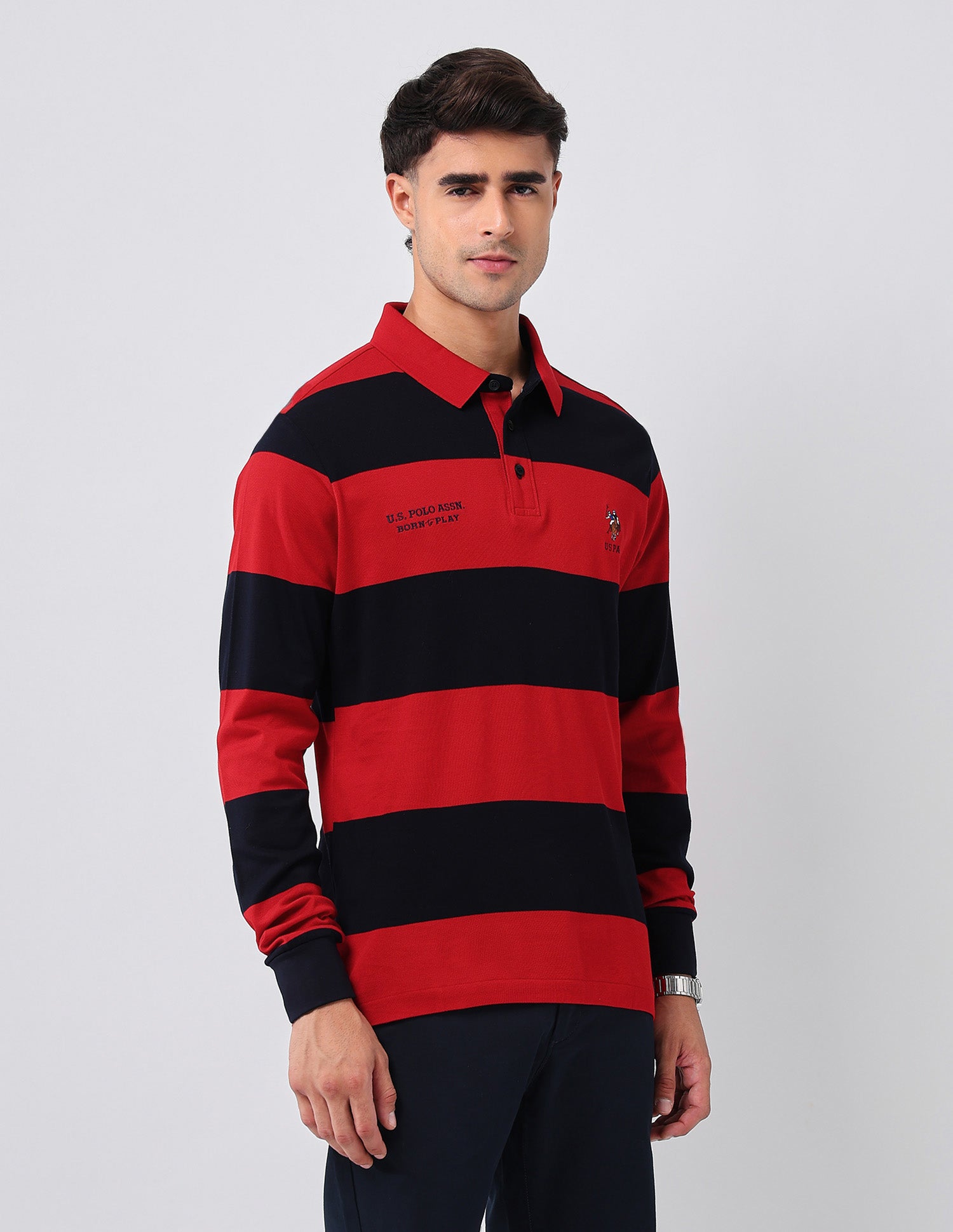 Horizontal Striped Regular Fit Polo Shirt Red - U.S. POLO ASSN. | Large