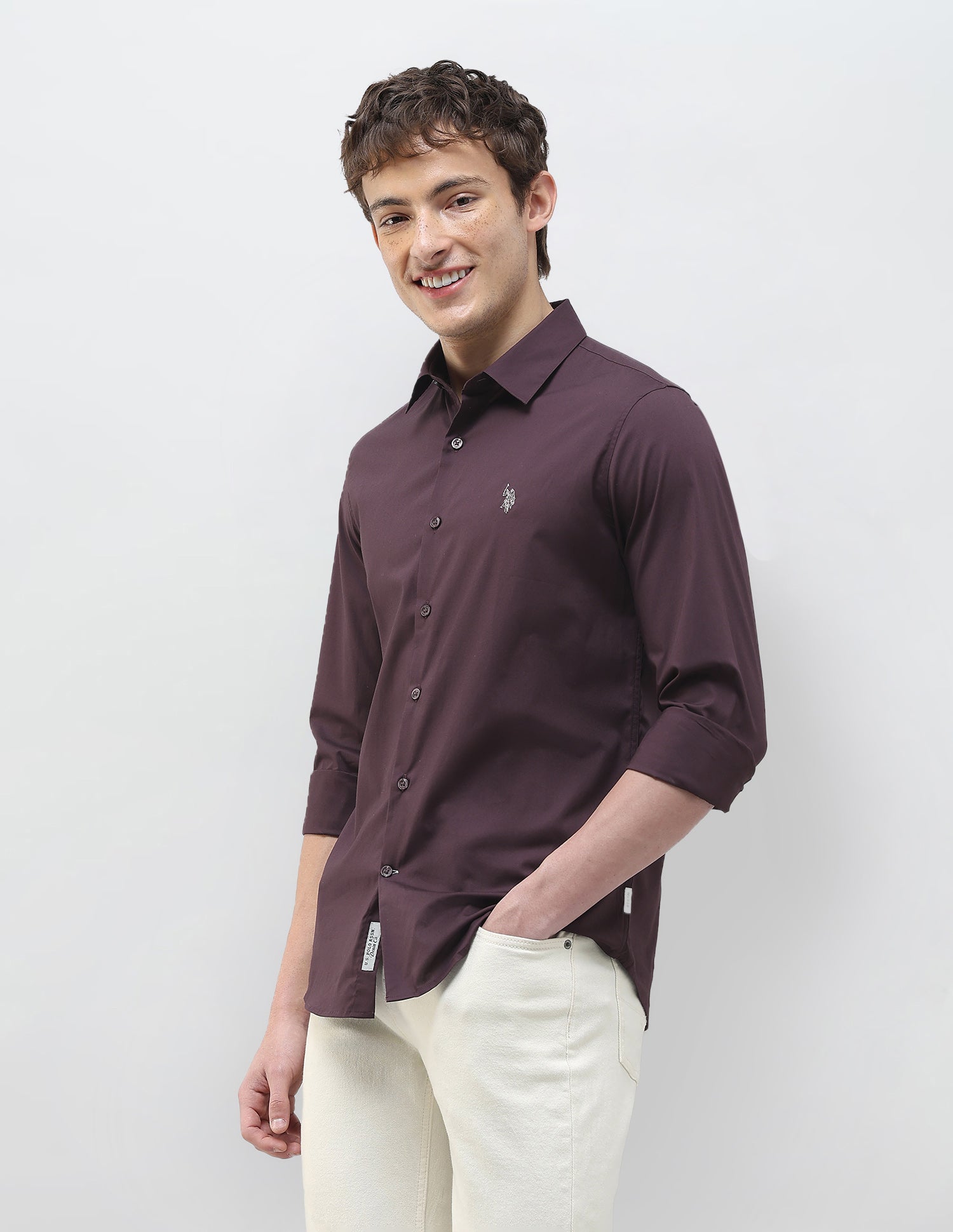 Poplin Regular Fit Shirt Wine - U.S. Polo Assn. India | Large