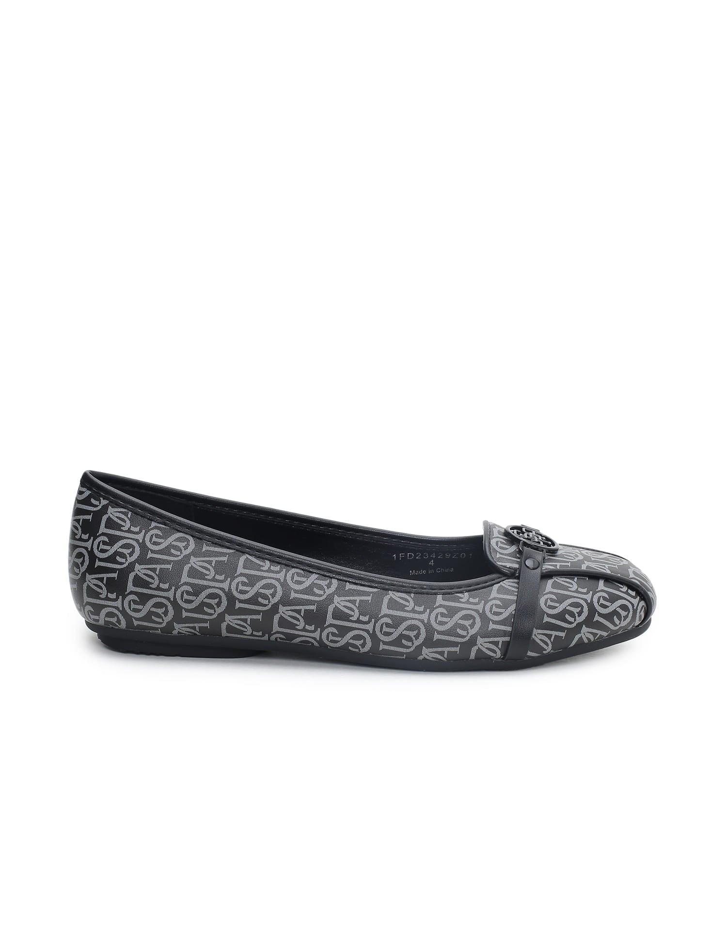 Women Brand Print Alina Ballerinas Black - U.S. Polo Assn. India | Large