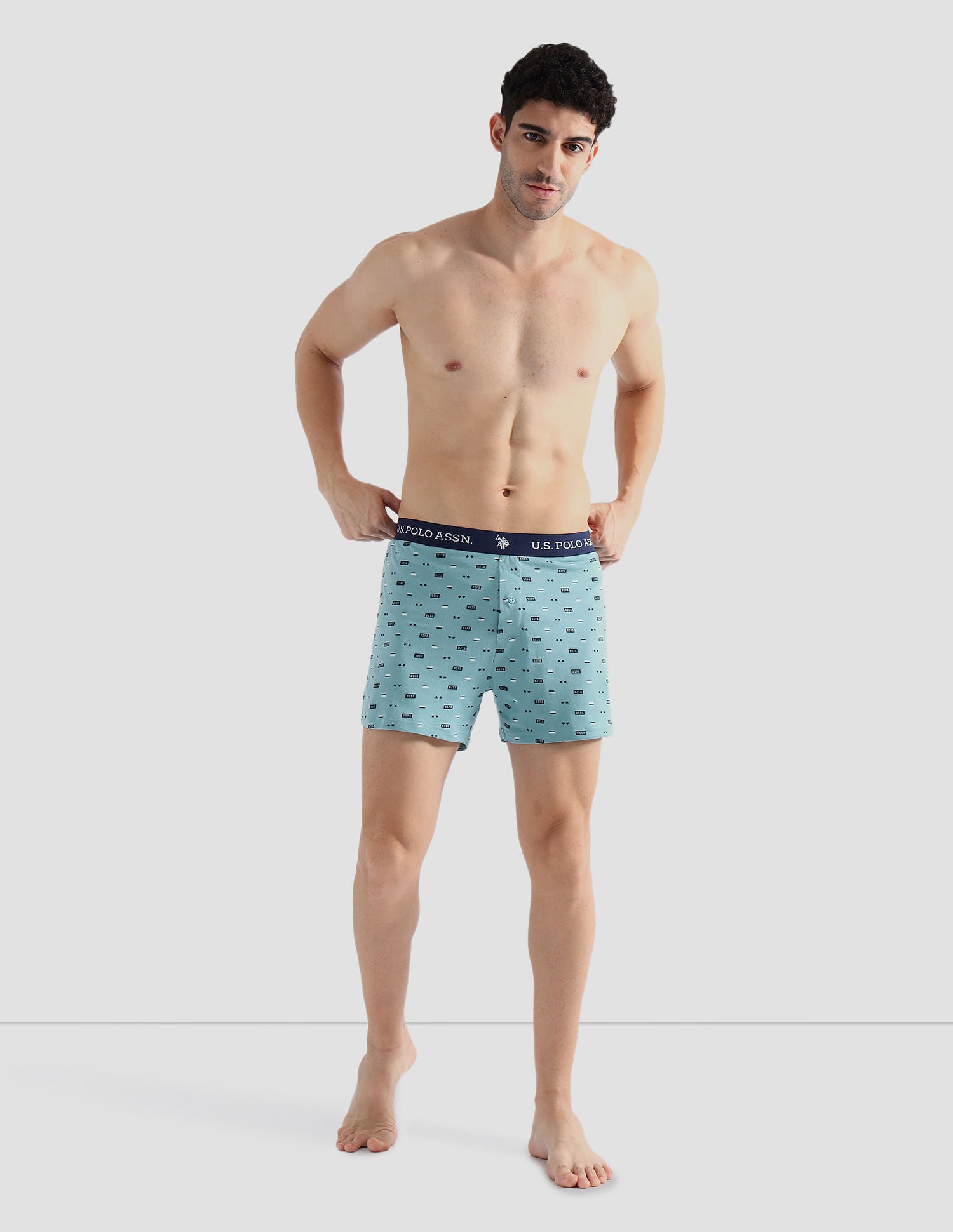 Comfort Regular Fit Solid OEX09 Boxers - Pack of 2 Nile Blue and Moonlight Blue - U.S. POLO ASSN. | Large