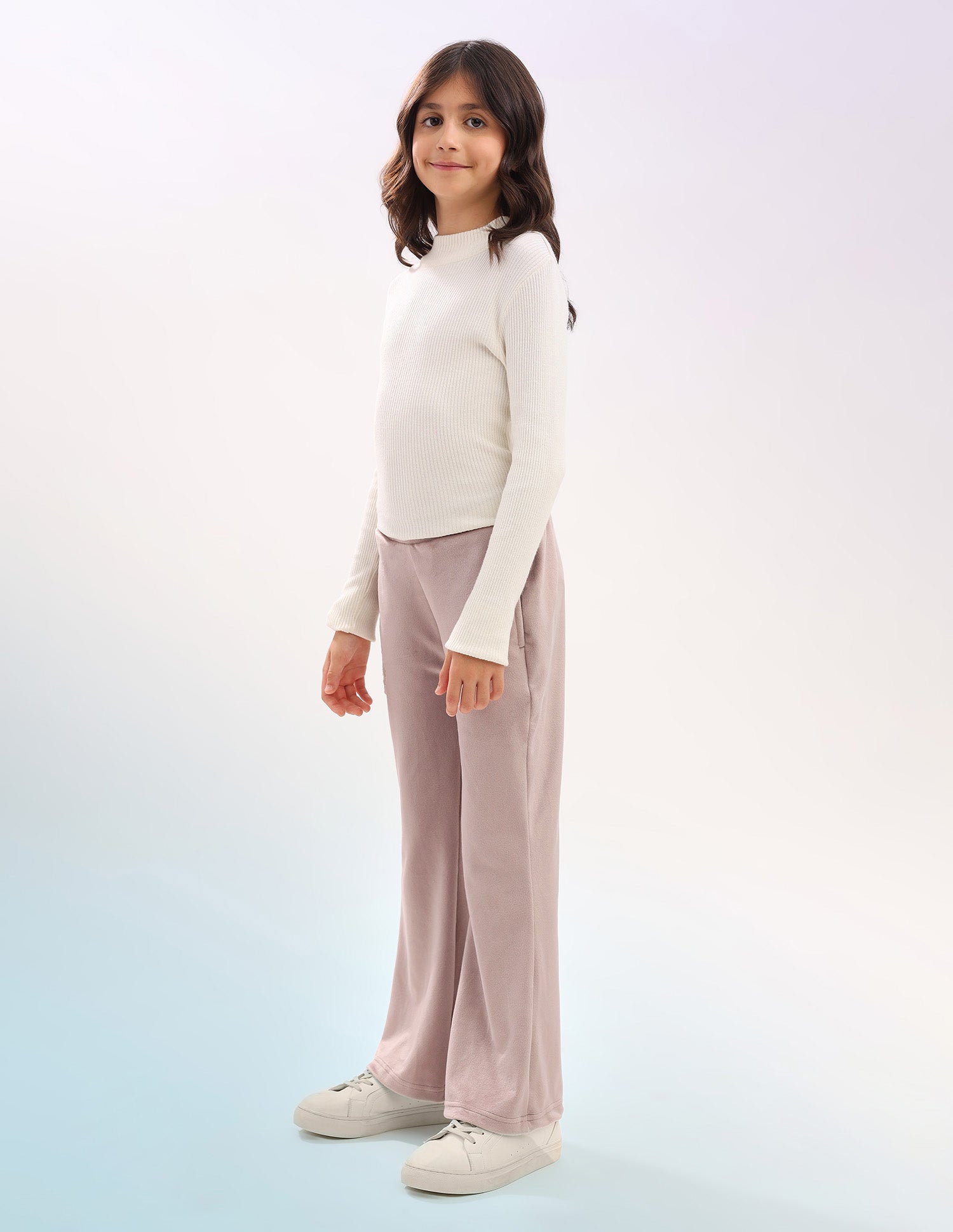 Girls Solid Regular Fit Flared Track Pants Pink - U.S. POLO ASSN. | Large