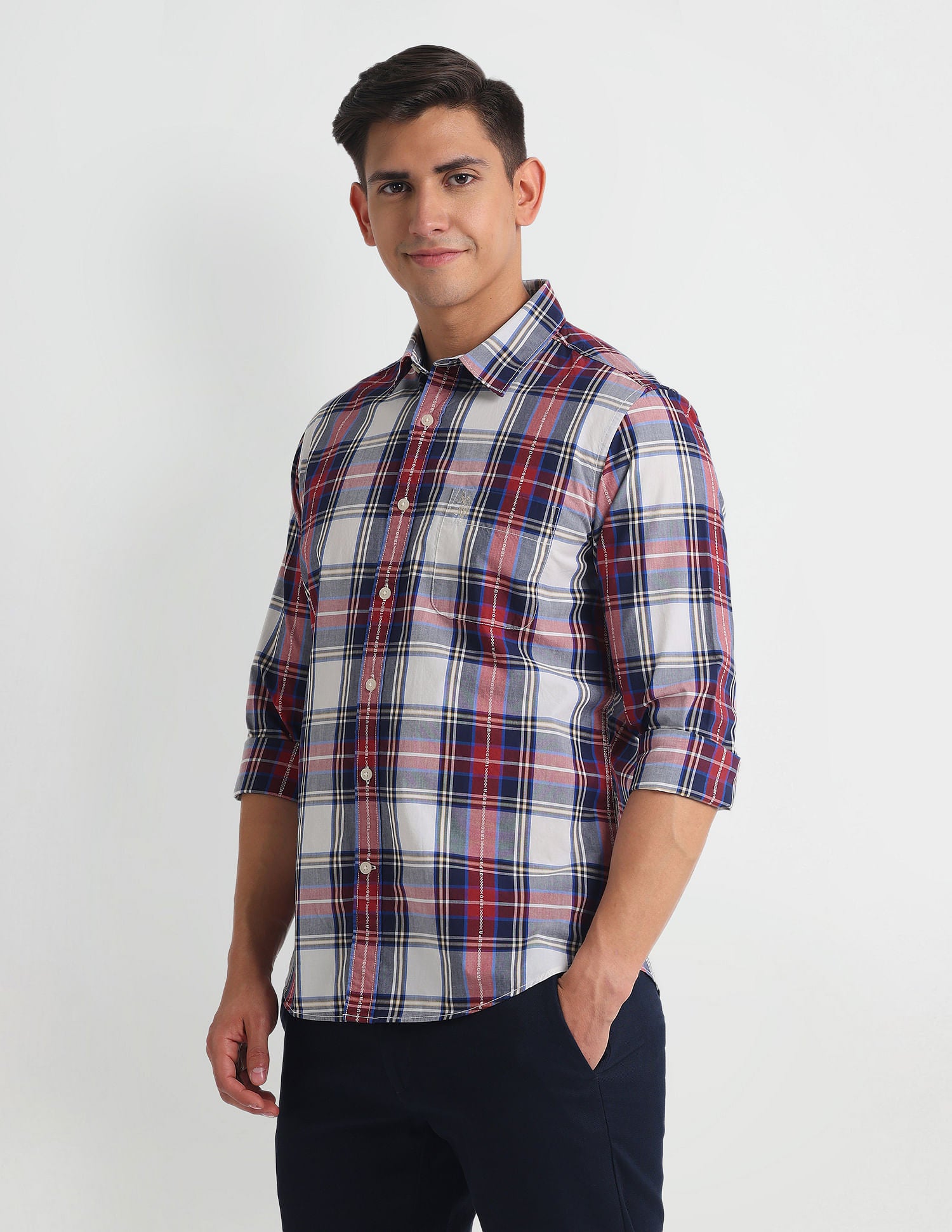 Tartan Check Slim Shirt Red - U.S. Polo Assn. India | Large