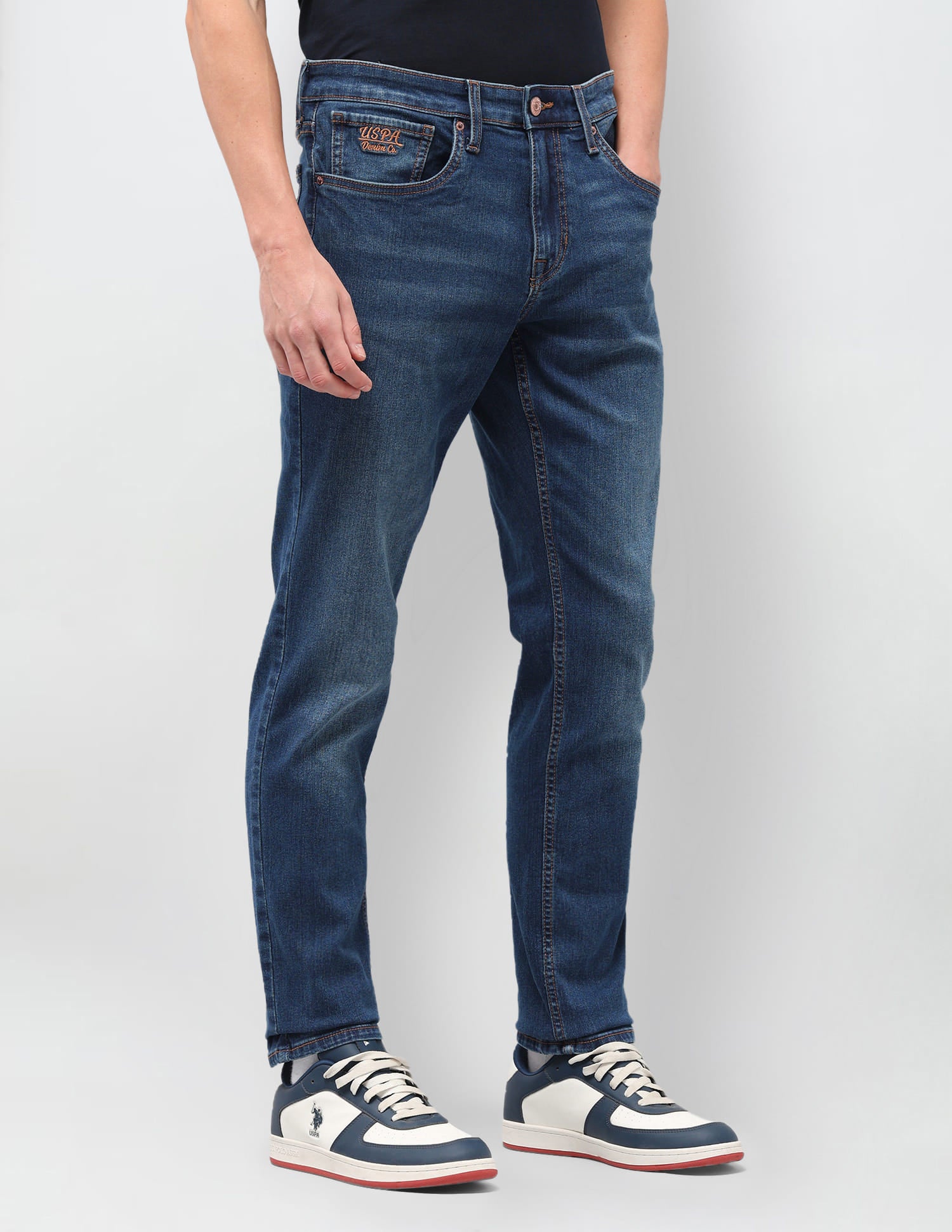 Solid Slim Fit Jeans Blue - U.S. Polo Assn. India | Large