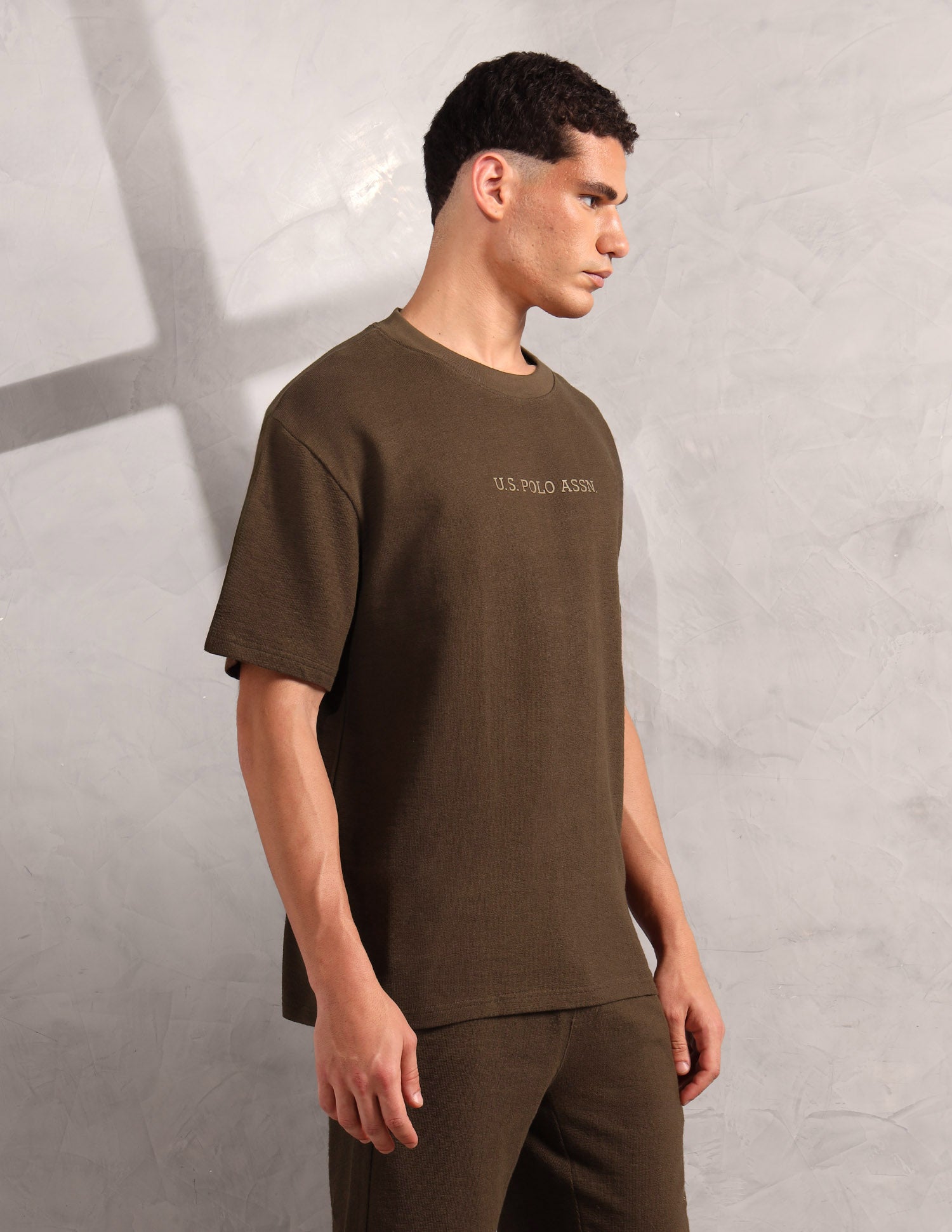 Pure Cotton Oversized Fit PE004 Lounge T-Shirt - Pack Of 1 Chestnut - U.S. POLO ASSN. | Large