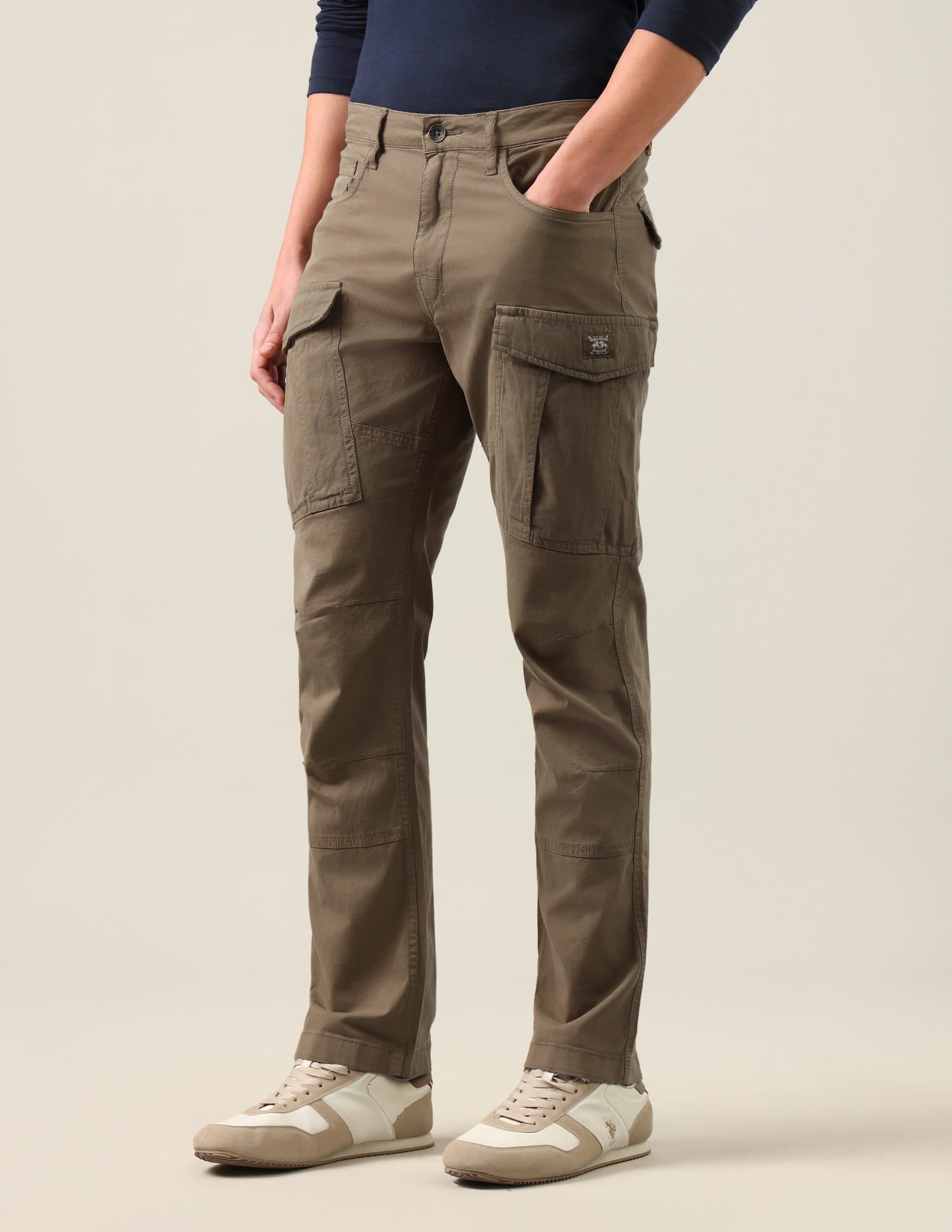 Harold Slim Straight Fit Twill Cargos Brown - U.S. Polo Assn. India | Large