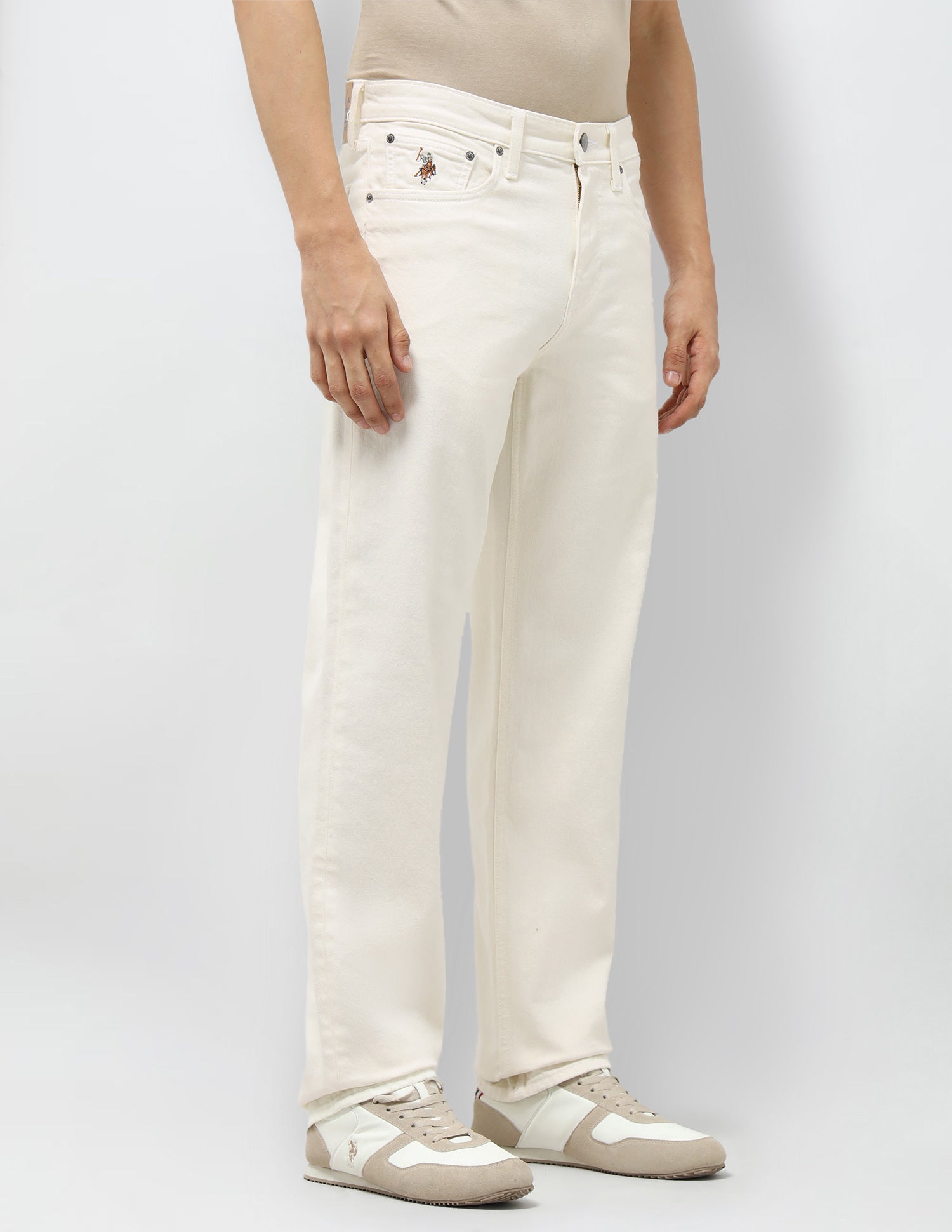 Shawn Relaxed Fit White Jeans Ivory - U.S. POLO ASSN. | Large