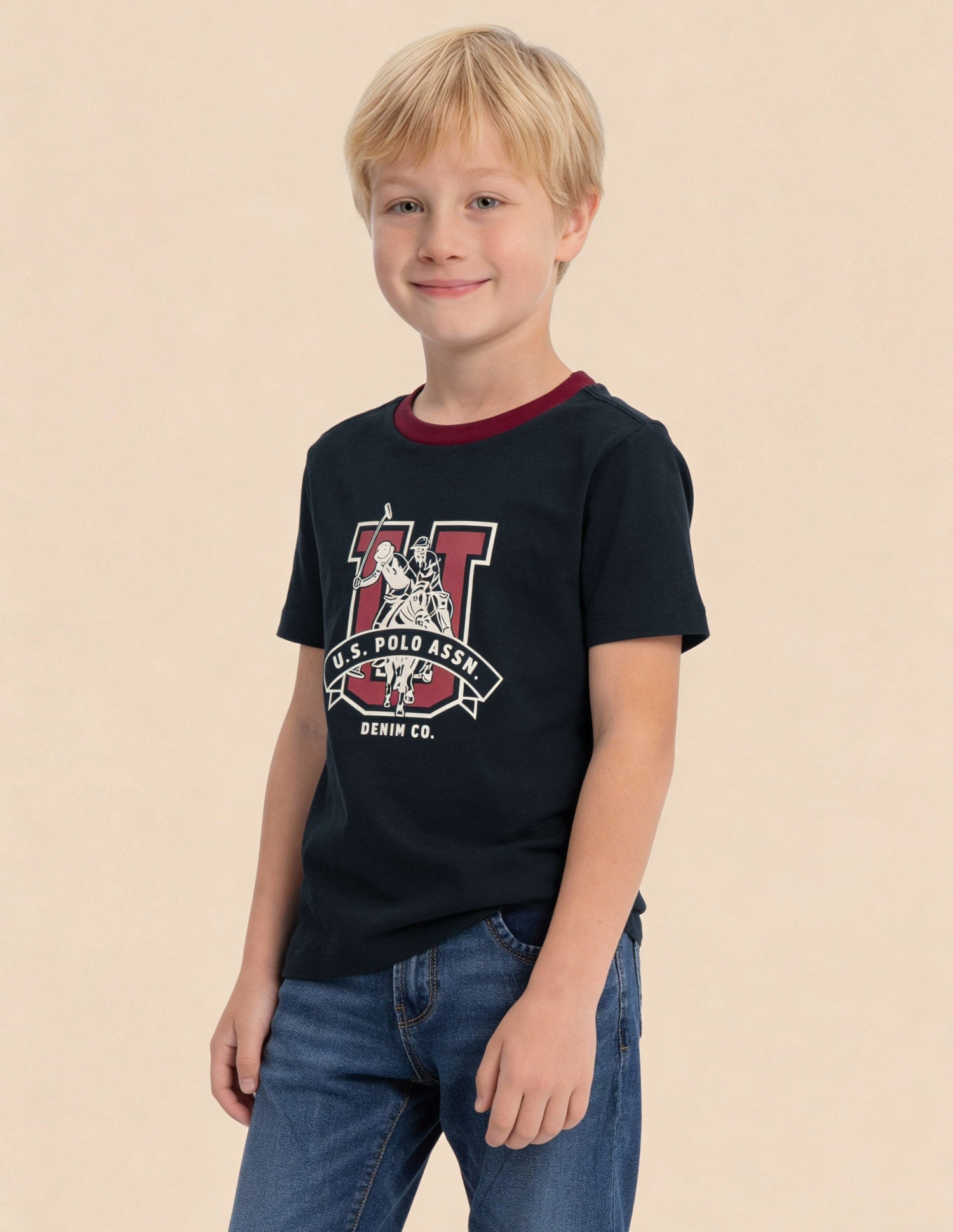 Brand Printed Regular Fit T-Shirt Navy - U.S. Polo Assn. India | Large