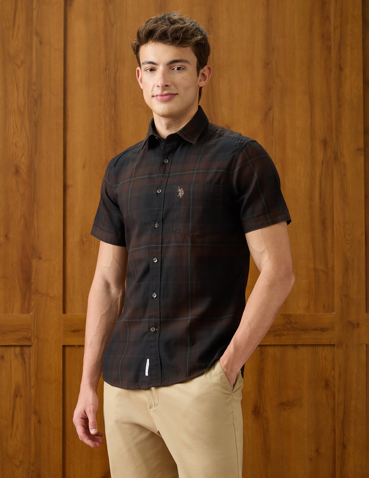 Plaid Checked Regular Fit Shirt Brown - U.S. Polo Assn. India | Large