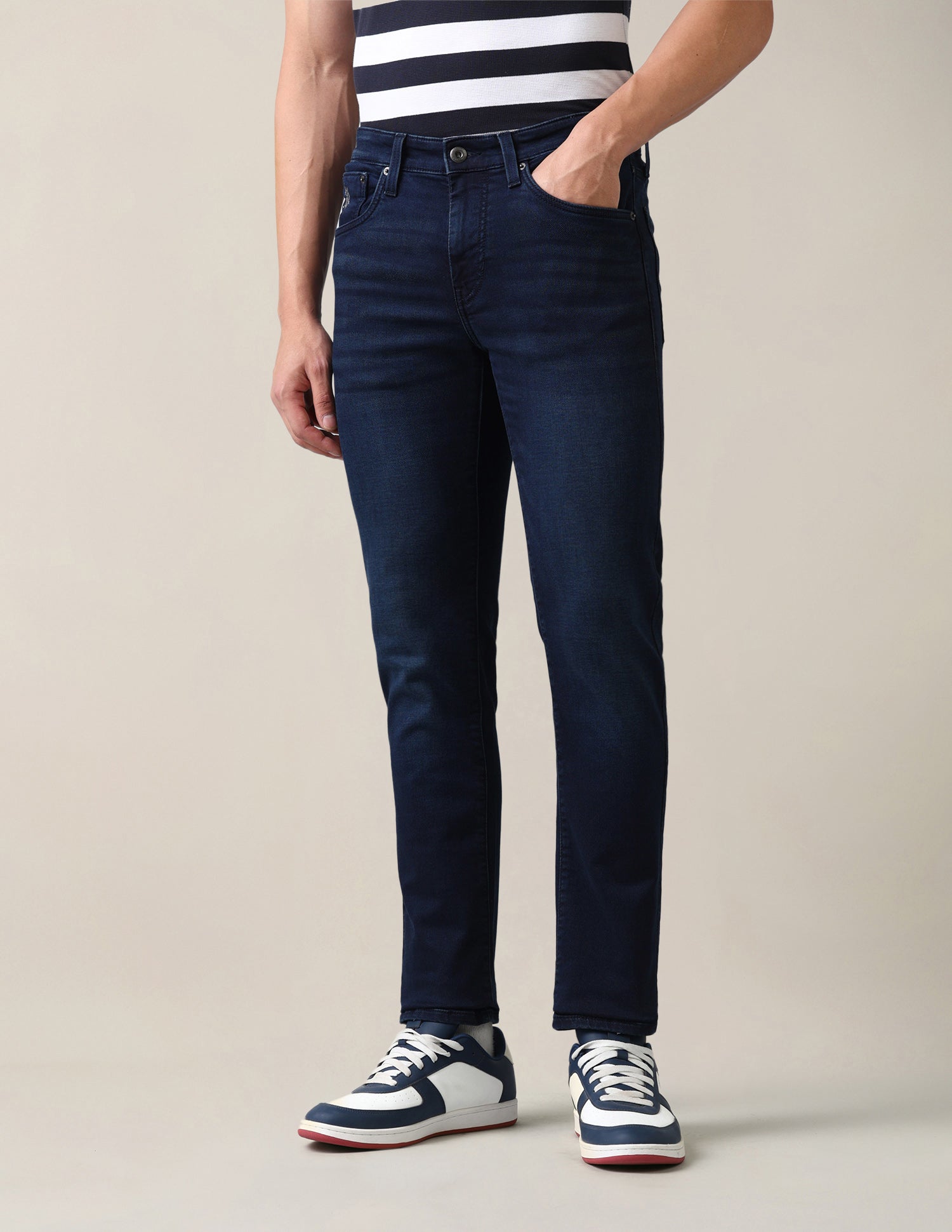 Regallo Skinny Fit Blue Jeans Dark Blue - U.S. Polo Assn. India | Large
