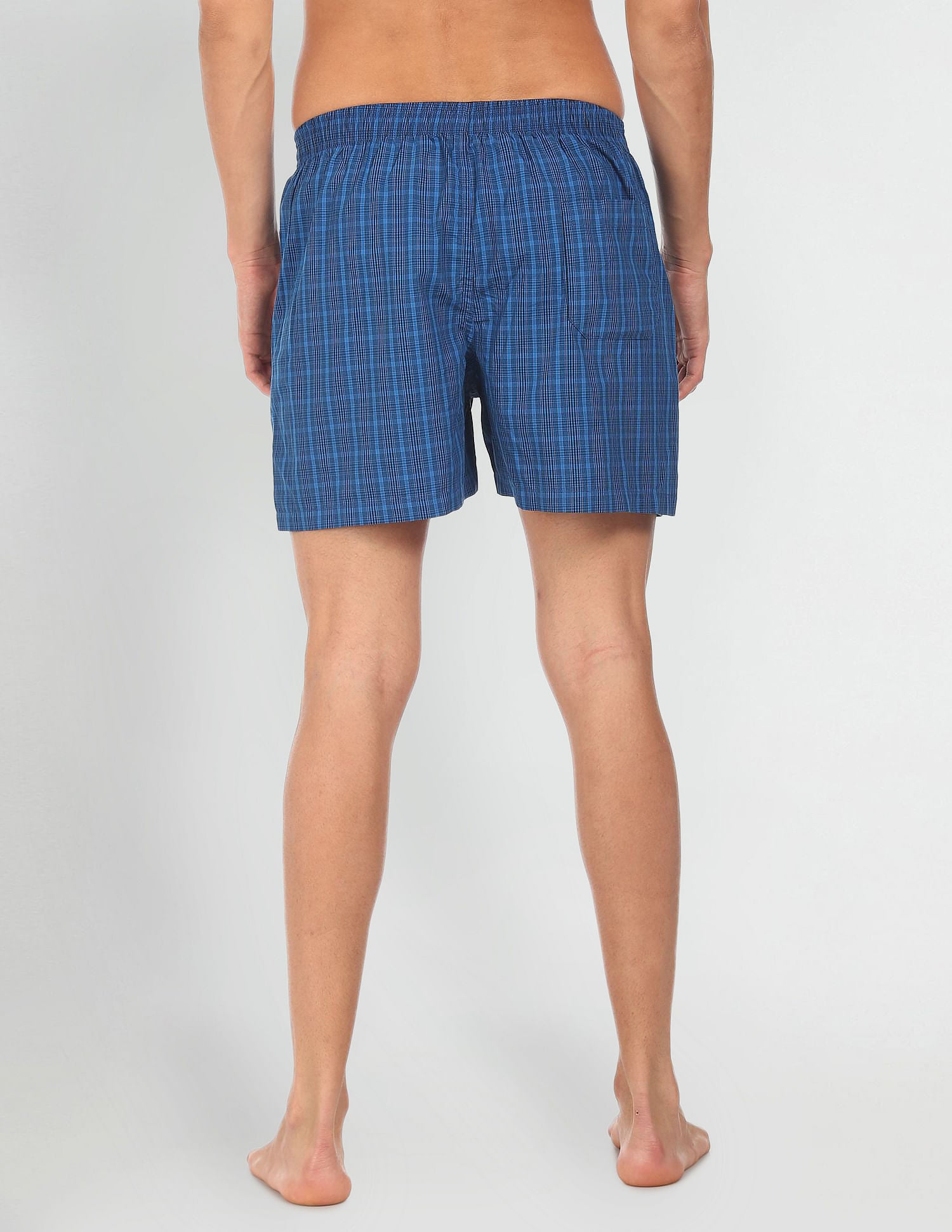 Plaid Check Pure Cotton I691 Boxers - Pack Of 2 Blue - U.S. POLO ASSN. | Large