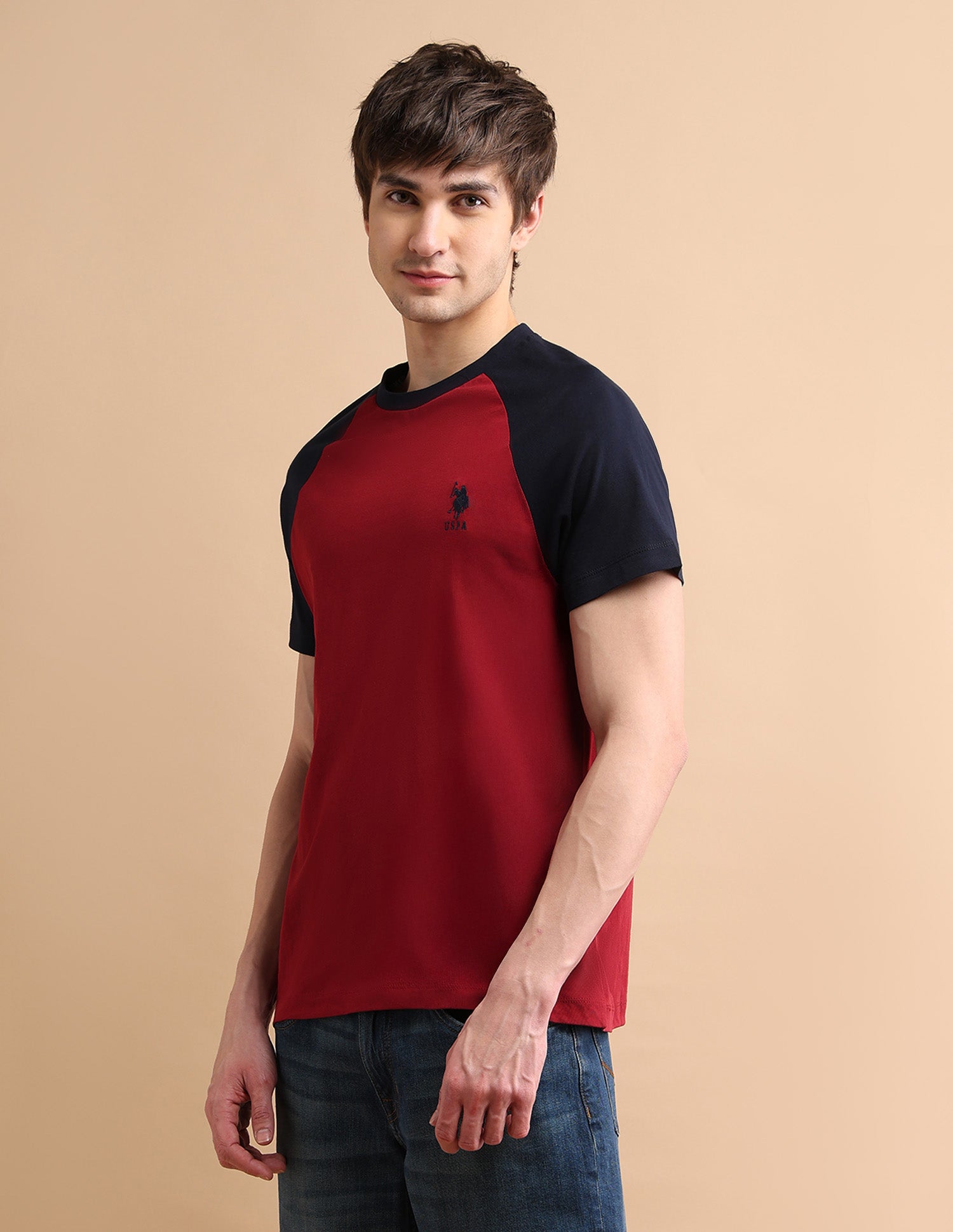 Varsity Colour Block T-Shirt Red - U.S. POLO ASSN. | Large