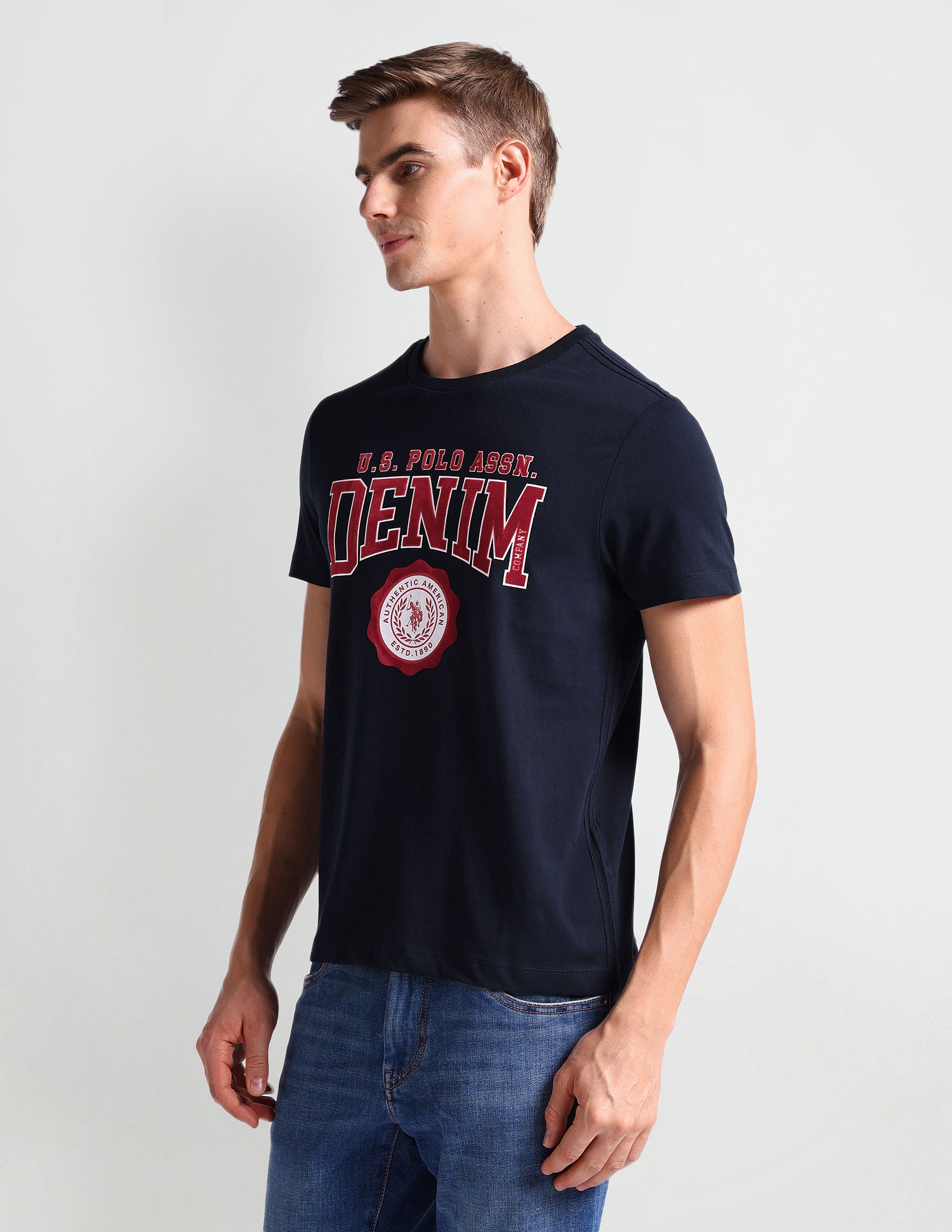 Muscle Fit Appliqued T-Shirt Navy - U.S. Polo Assn. India | Large
