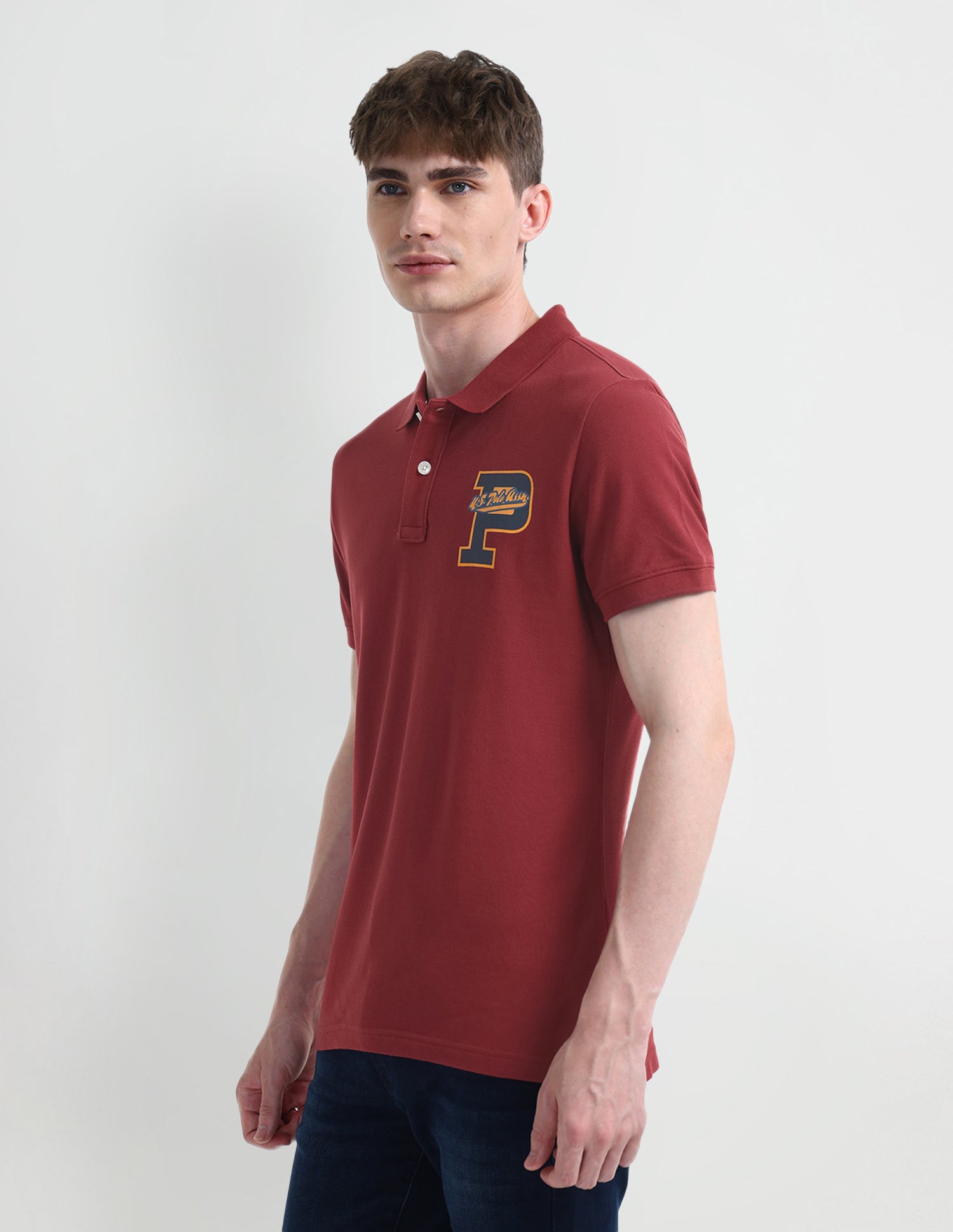 Typography Regular Fit Polo Shirt Red - U.S. Polo Assn. India | Large