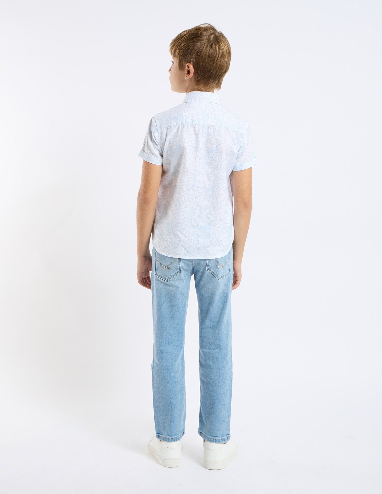 Boys Twill Regular Fit Shirt White - U.S. POLO ASSN. | Large