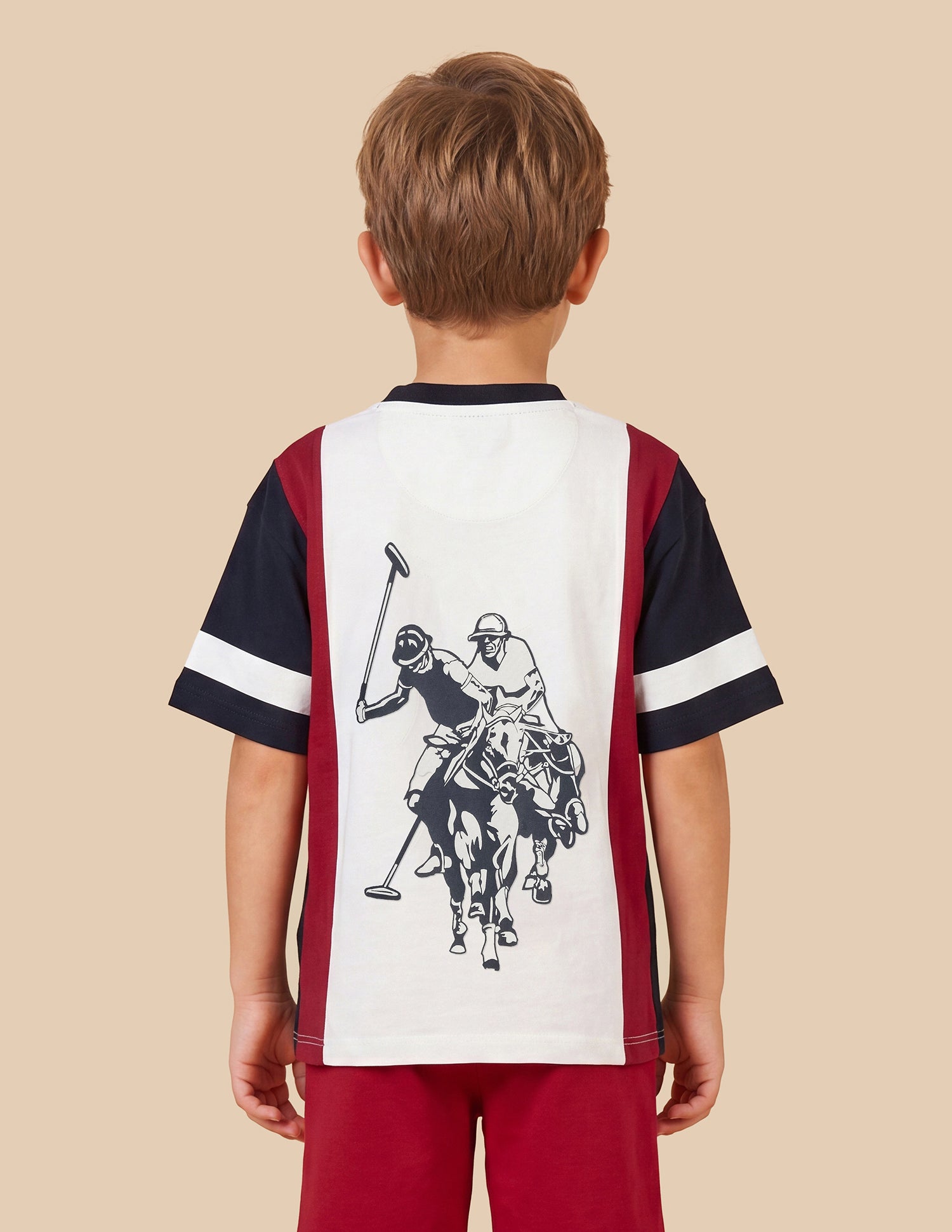 Colour Blocked With Brand Printed Oversized Fit T-Shirt White - U.S. Polo Assn. India | Large
