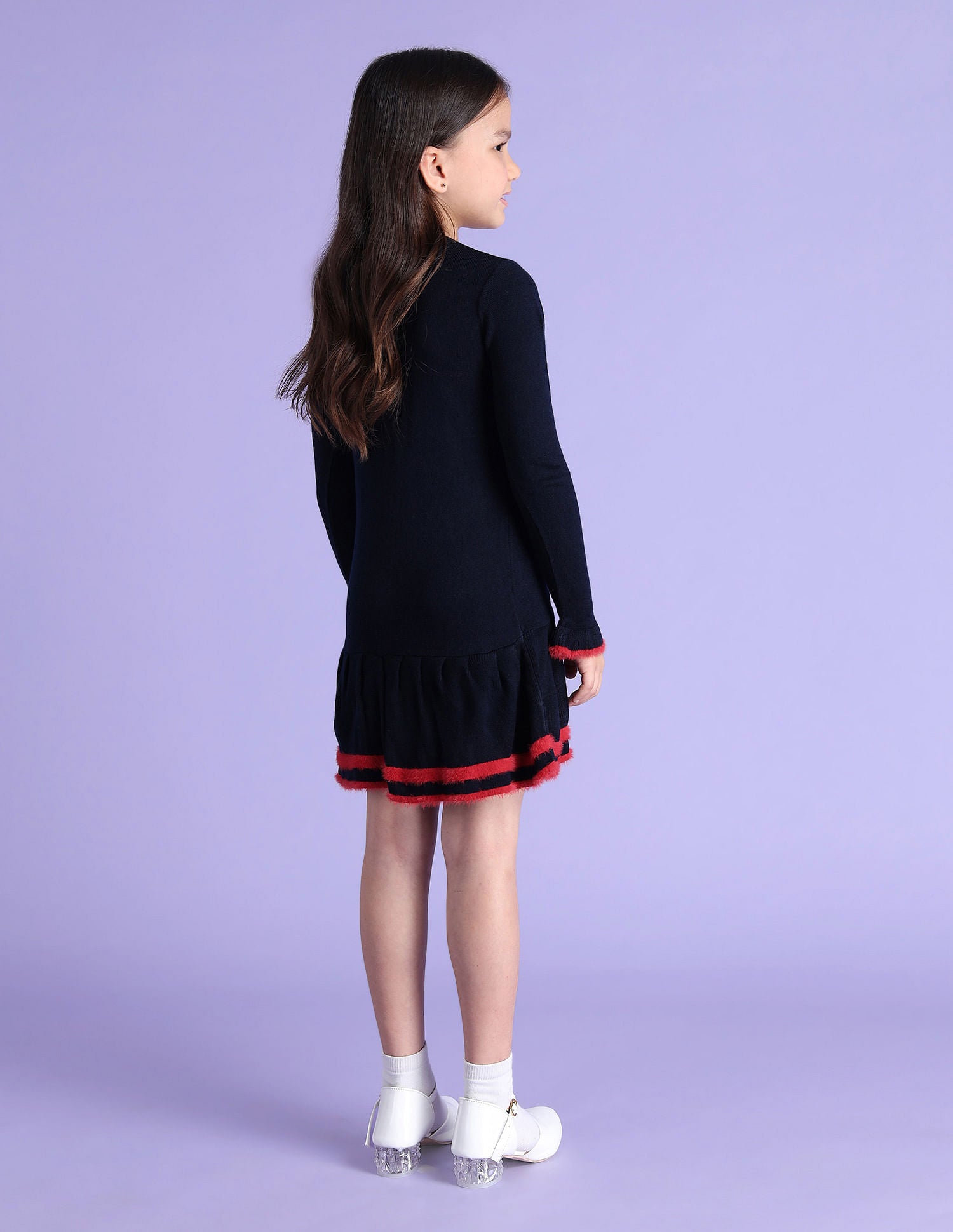 Girls Applique Fit & Flare Dress Navy - U.S. POLO ASSN. | Large