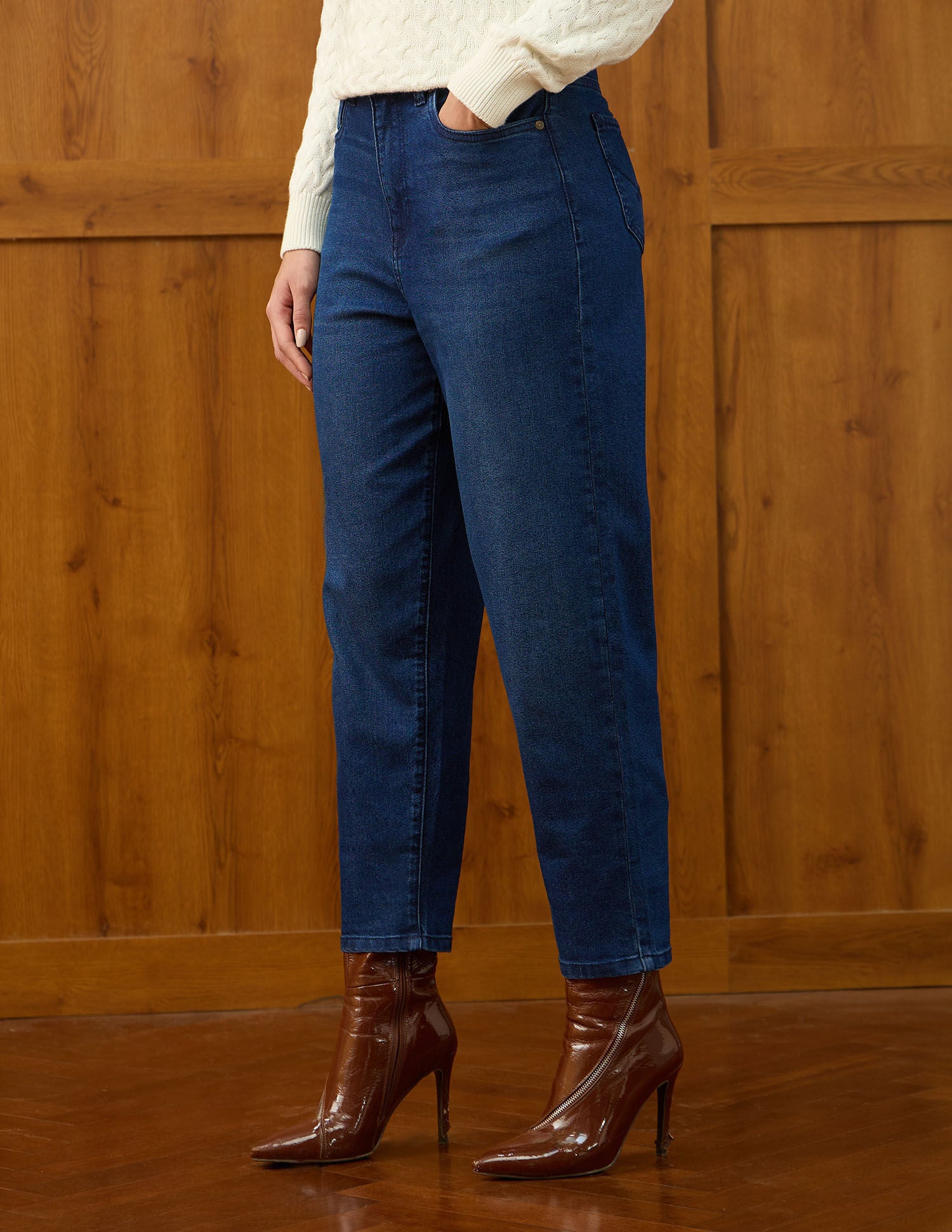 High Rise Carrot Fit Jeans Blue - U.S. POLO ASSN. | Large