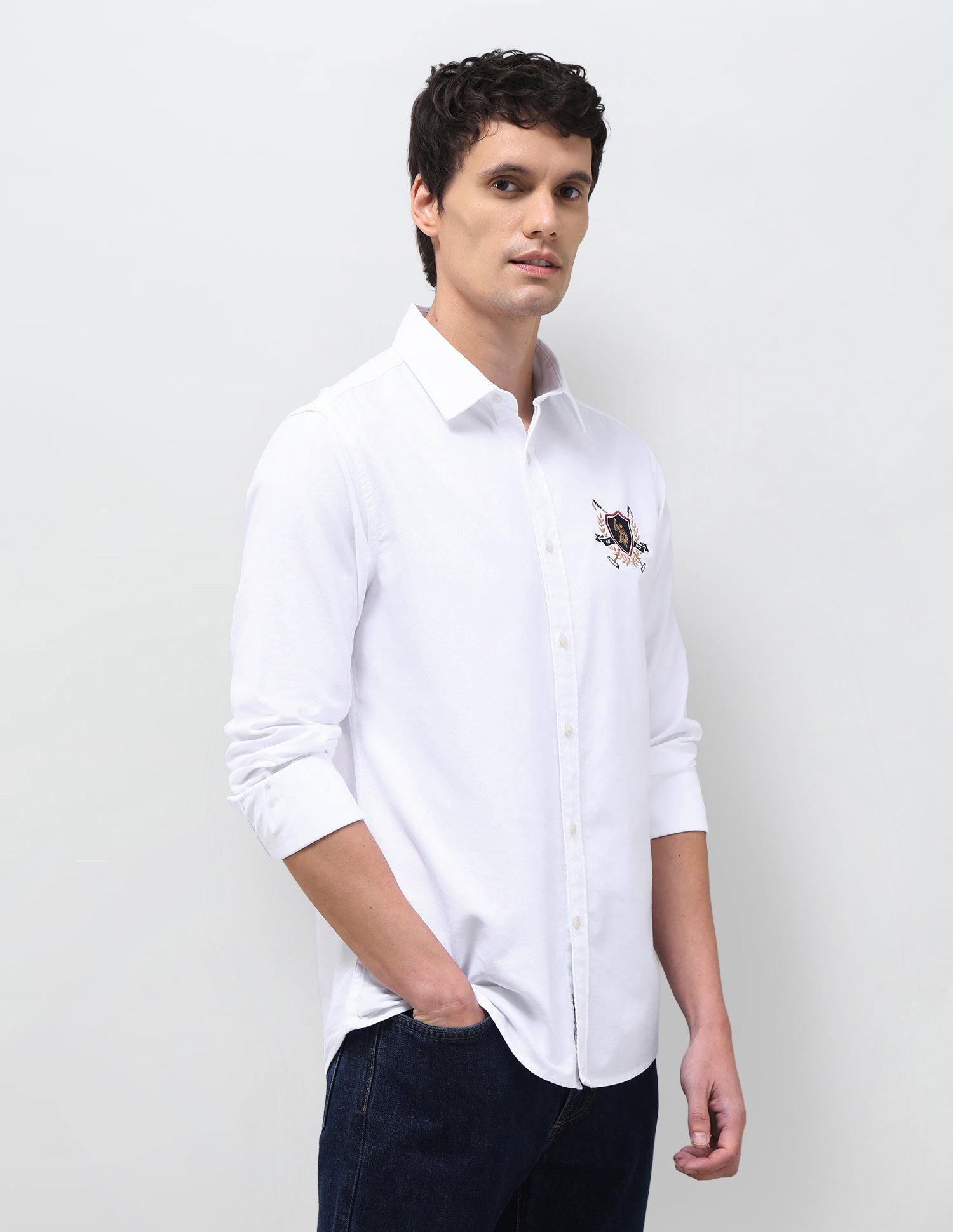 Oxford Tailored Fit Shirt White - U.S. Polo Assn. India | Large