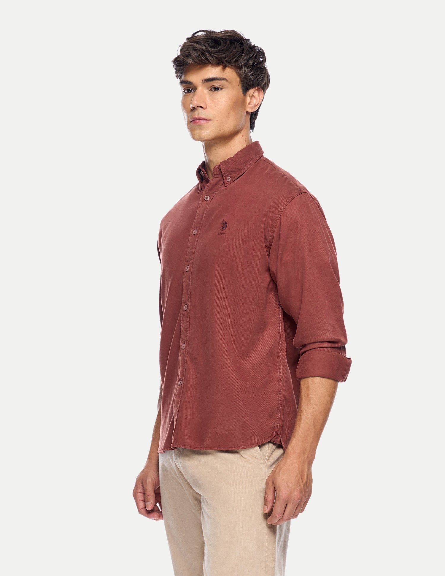Relaxed Fit Button Down Shirt Rust - U.S. Polo Assn. India | Large