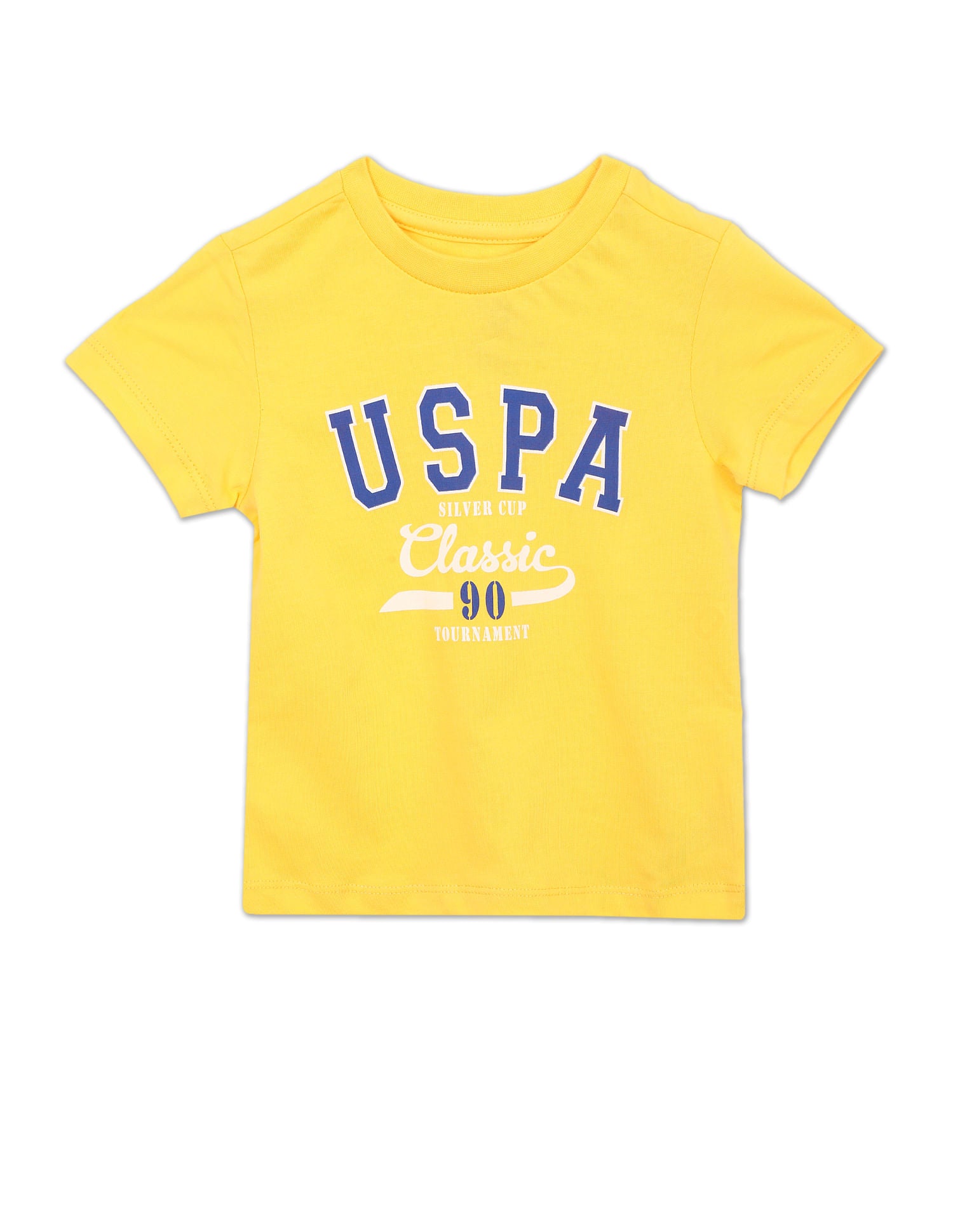 Boys Assorted Crew Neck Printed T-Shirt - Pack Of 2 Yellow and Black - U.S. POLO ASSN. | Large