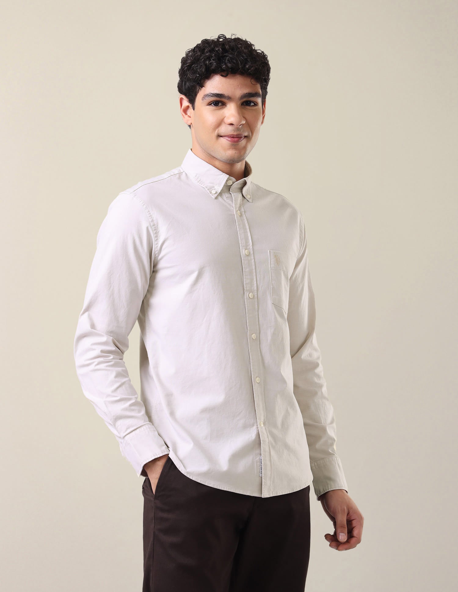 Casa De Campo Regular Fit Shirt Ivory - U.S. Polo Assn. India | Large