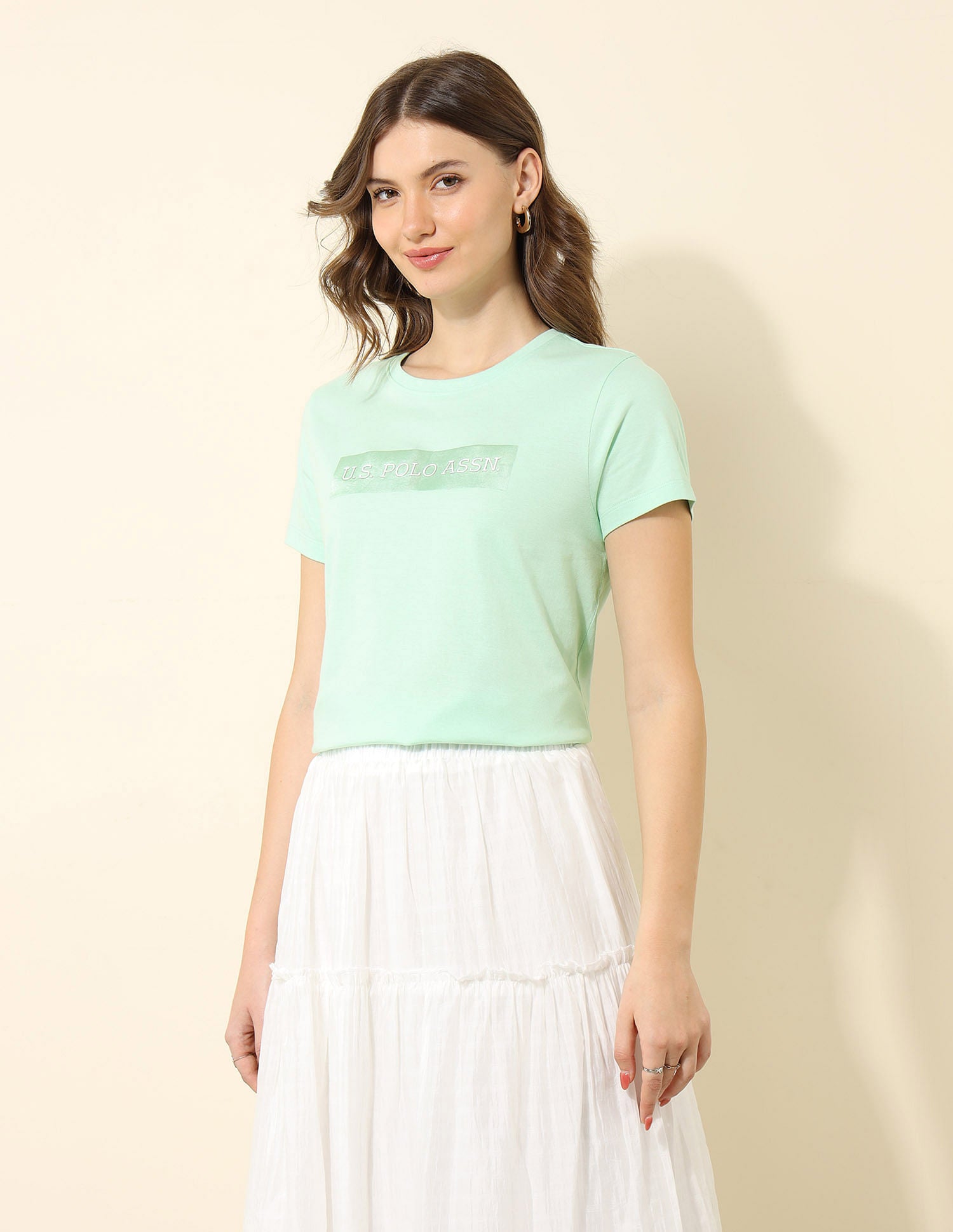 Regular Fit Brand Printed T-Shirt Mint - U.S. POLO ASSN. | Large