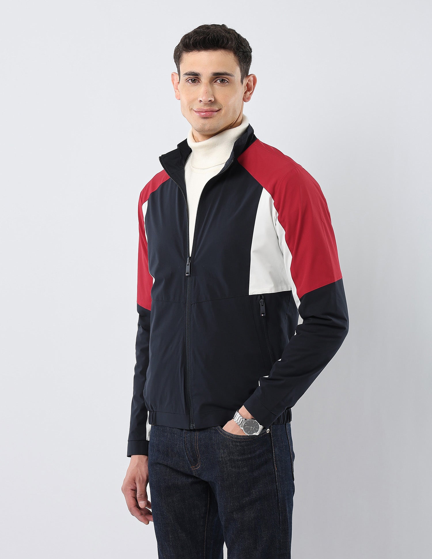 Colour Blocked Reversible Jacket Navy - U.S. POLO ASSN. | Large