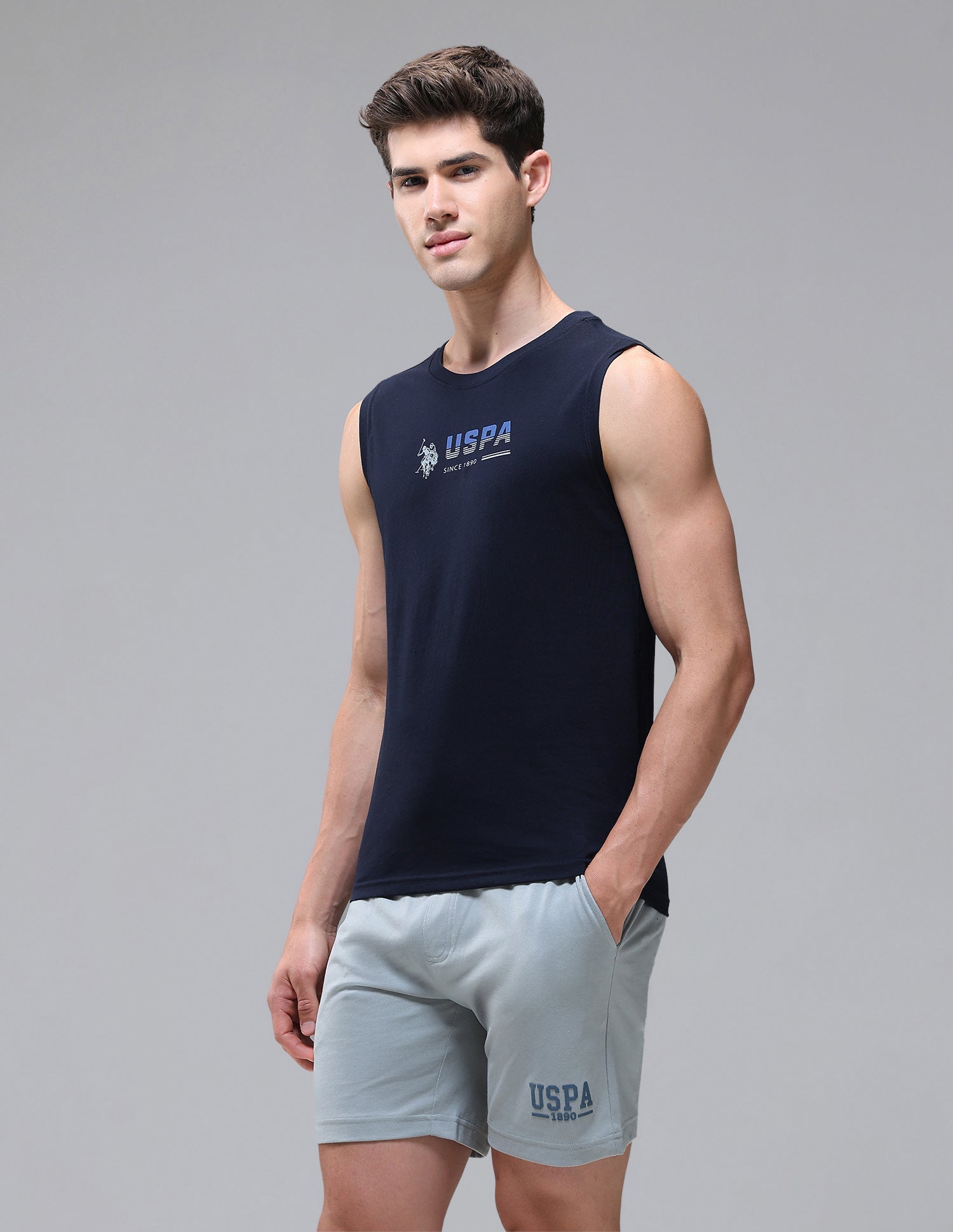 Solid Cotton OEV06 Vest - Pack Of 1 Navy - U.S. Polo Assn. India | Large