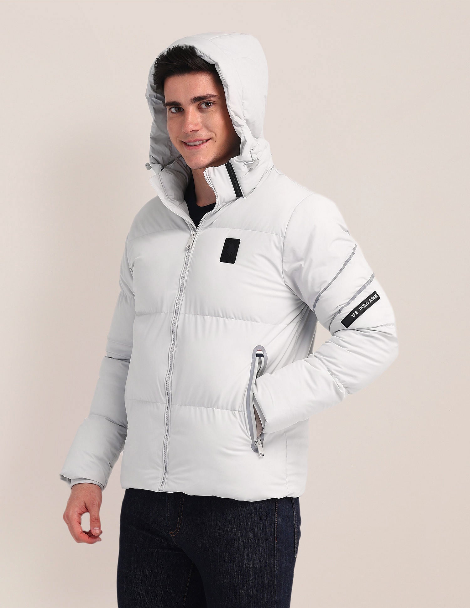 Detachable Hood Padded Jacket Grey - U.S. POLO ASSN. | Large