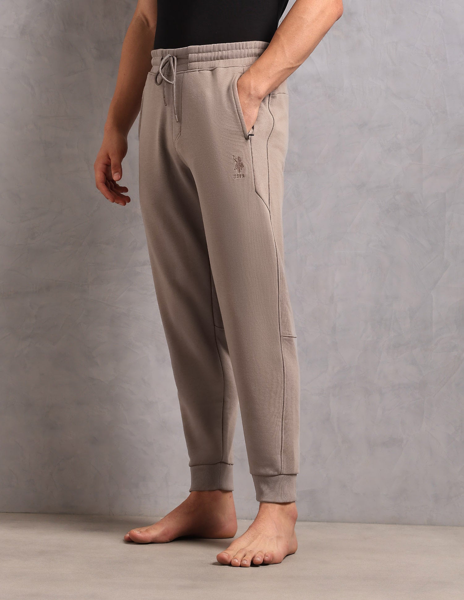 Cotton Terry OJ009 Lounge Jogger - Pack Of 1 Light Brown - U.S. POLO ASSN. | Large