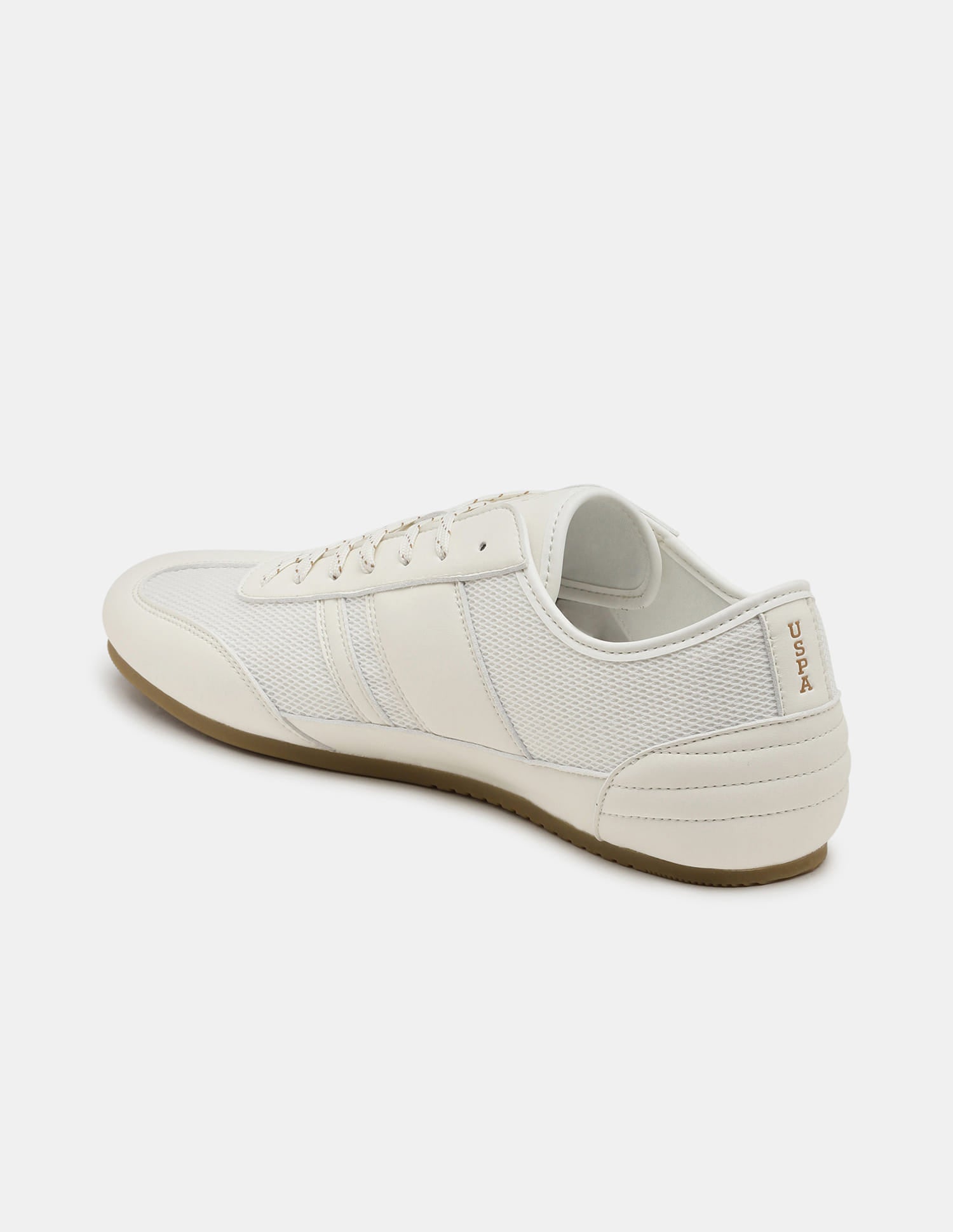 Round Toe Lace Ups Streak Sneakers White - U.S. Polo Assn. India | Large