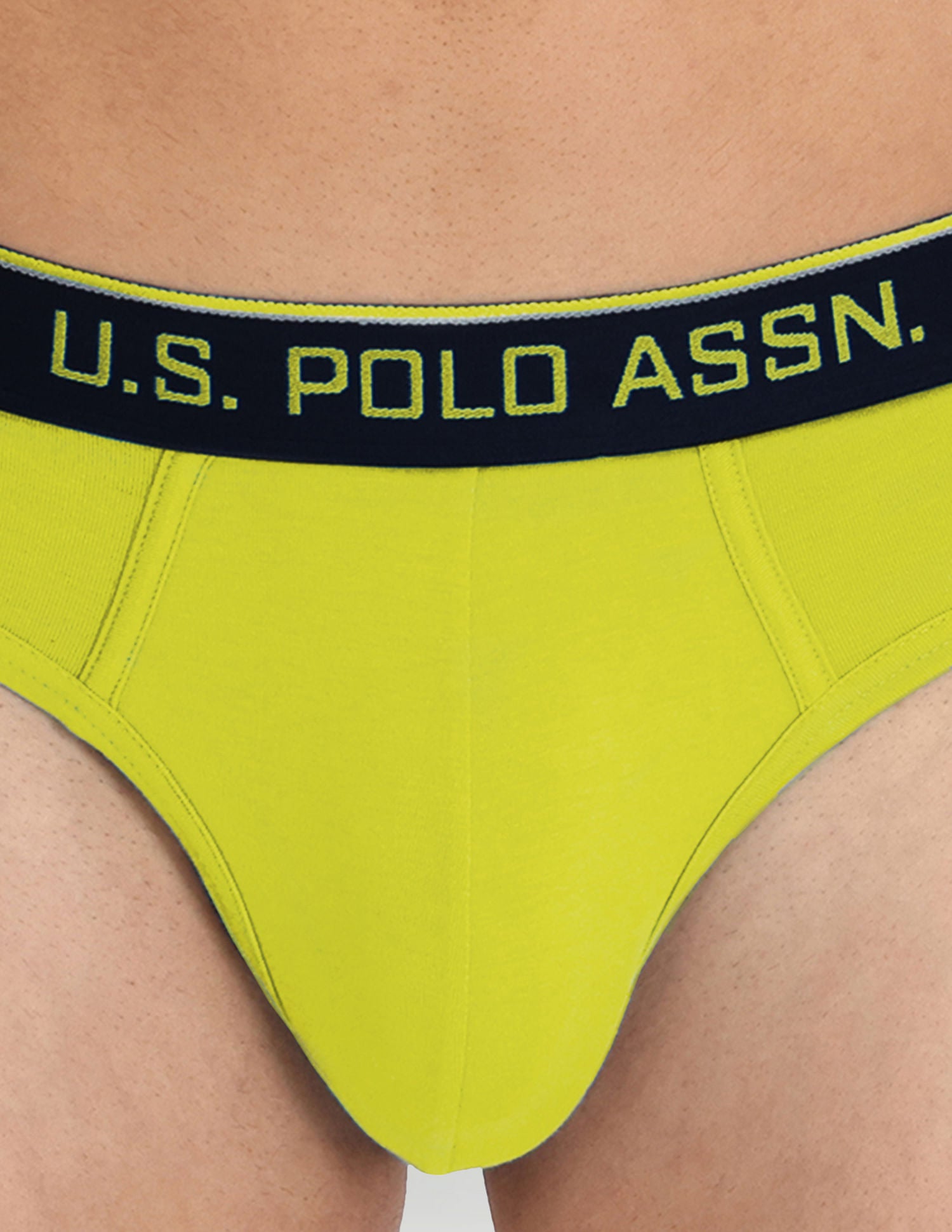 Mid Rise Solid I706 Active Briefs - Pack Of 1 Lime Green - U.S. POLO ASSN. | Large