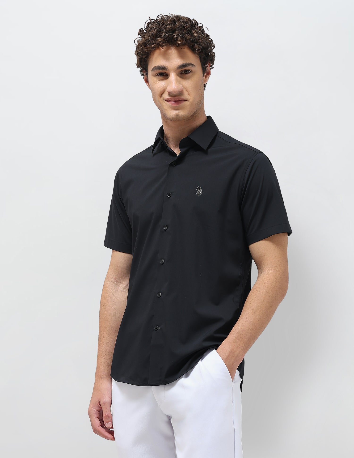 Solid Regular Fit Shirt Navy - U.S. Polo Assn. India | Large