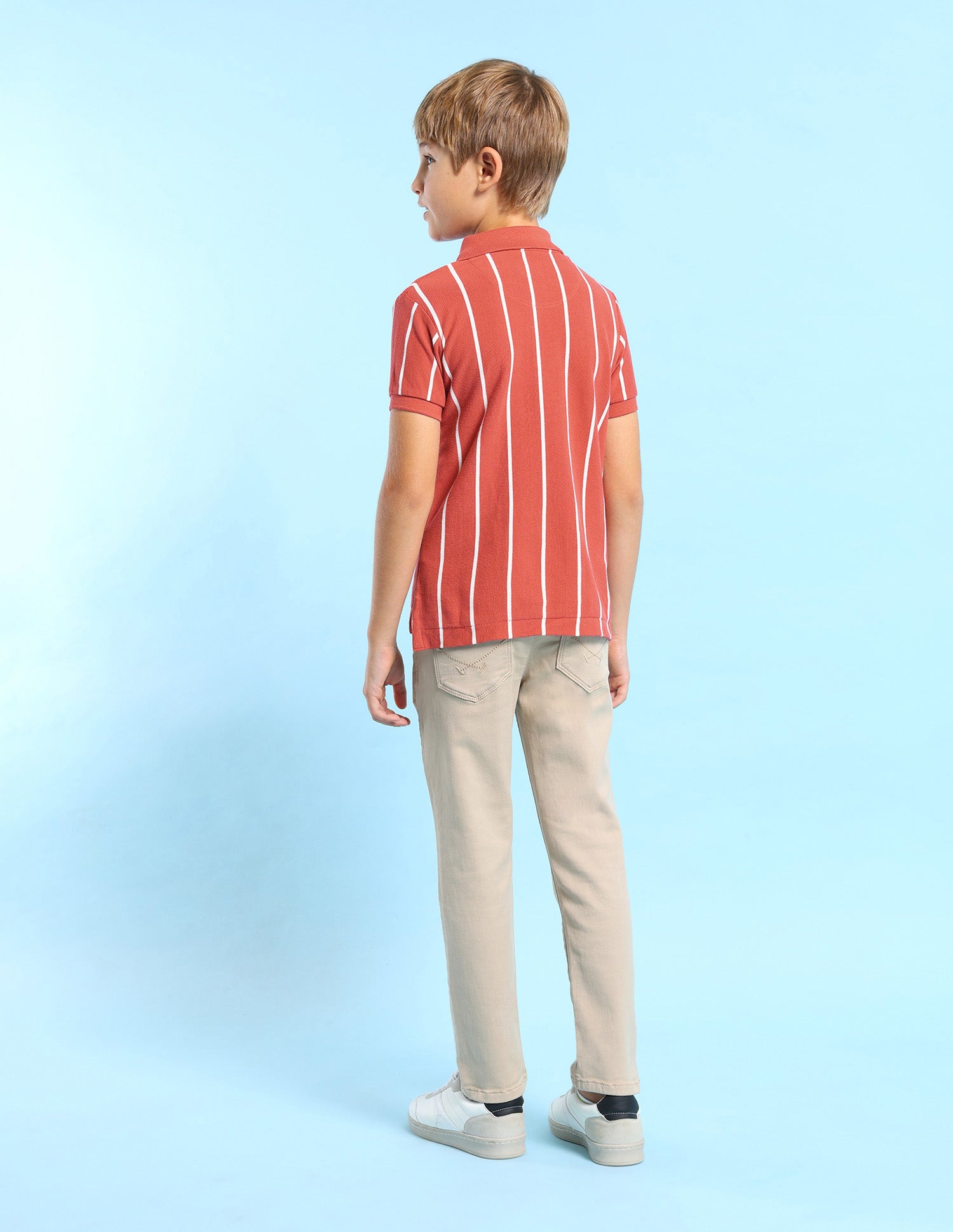 Boys Regular Fit Vertical Striped Polo Shirt Red - U.S. POLO ASSN. | Large