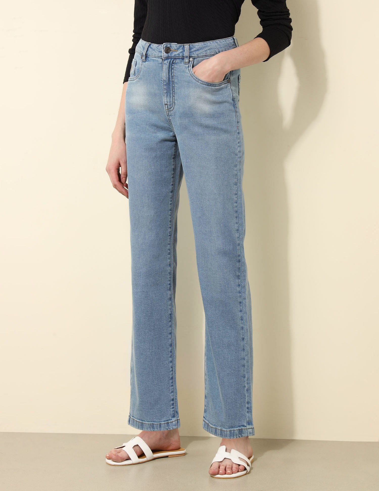 High Rise Straight Fit Jeans Blue - U.S. Polo Assn. India | Large