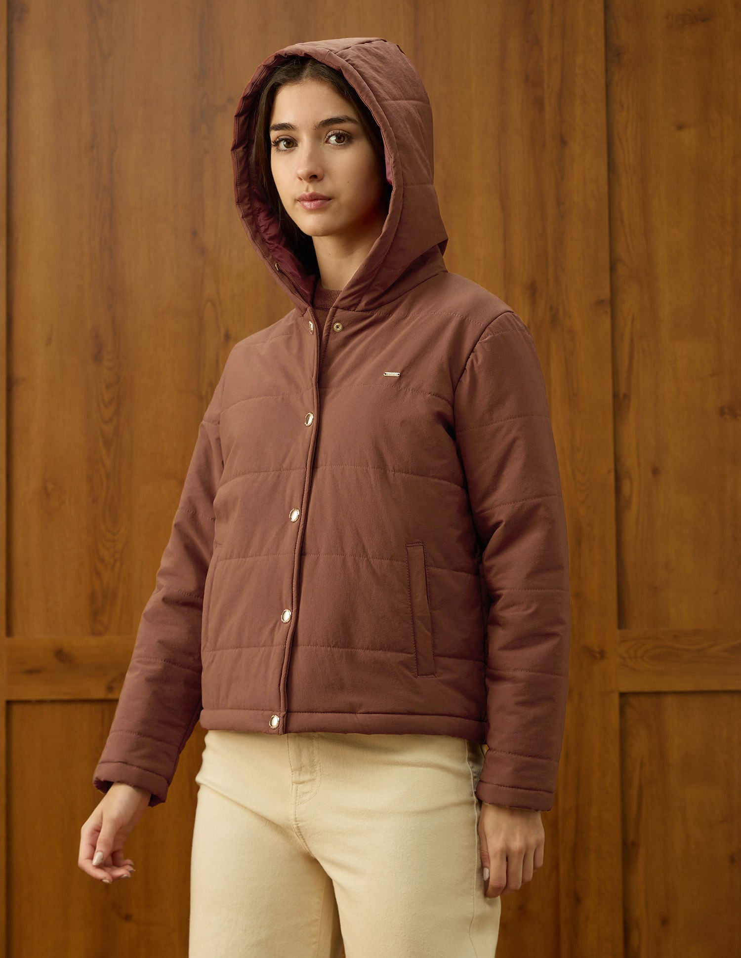 Solid Padded Jacket Brown - U.S. POLO ASSN. | Large