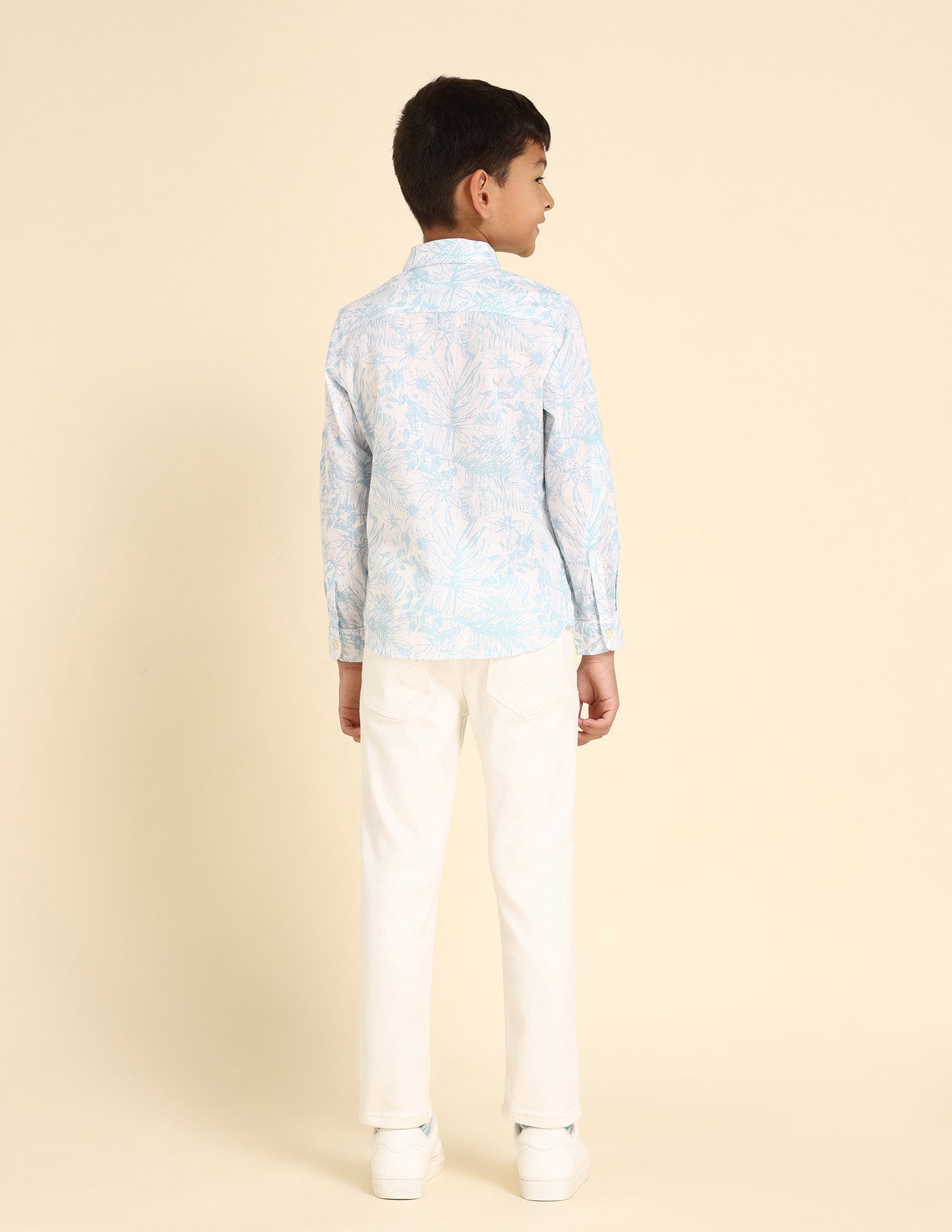 Boys Tropical Print Shirt Light Blue - U.S. Polo Assn. India | Large