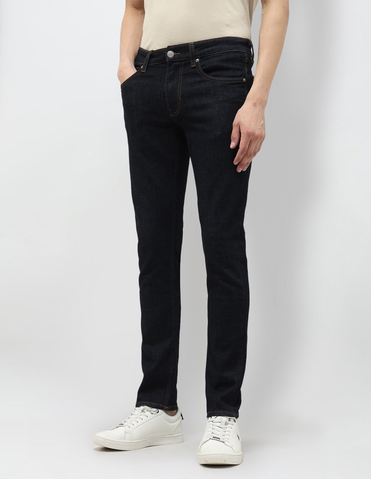 Brandon Slim Tapered Fit Blue Jeans Rinse Wash - U.S. POLO ASSN. | Large