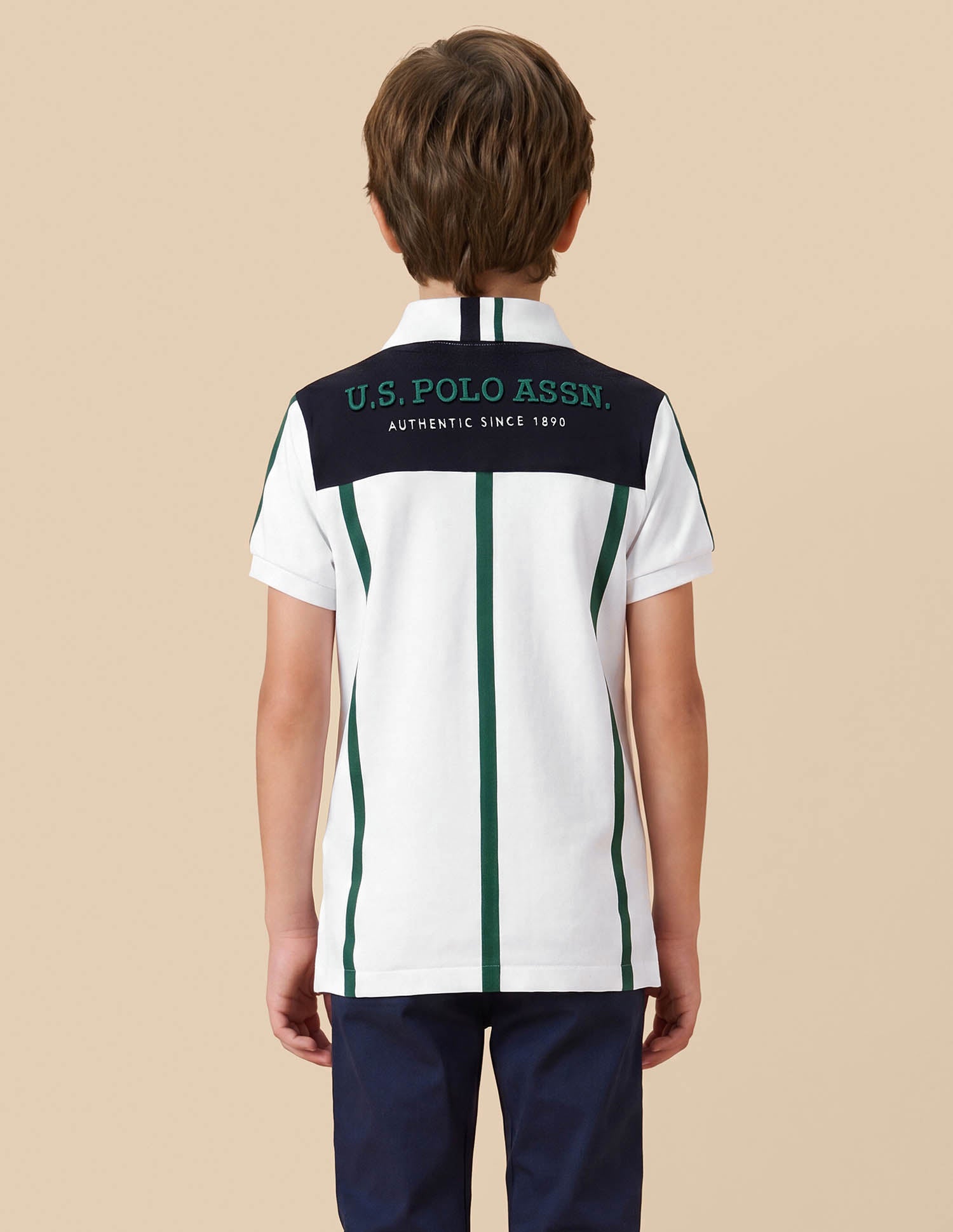 Vertical Striped Regular Fit Polo Shirt White - U.S. Polo Assn. India | Large