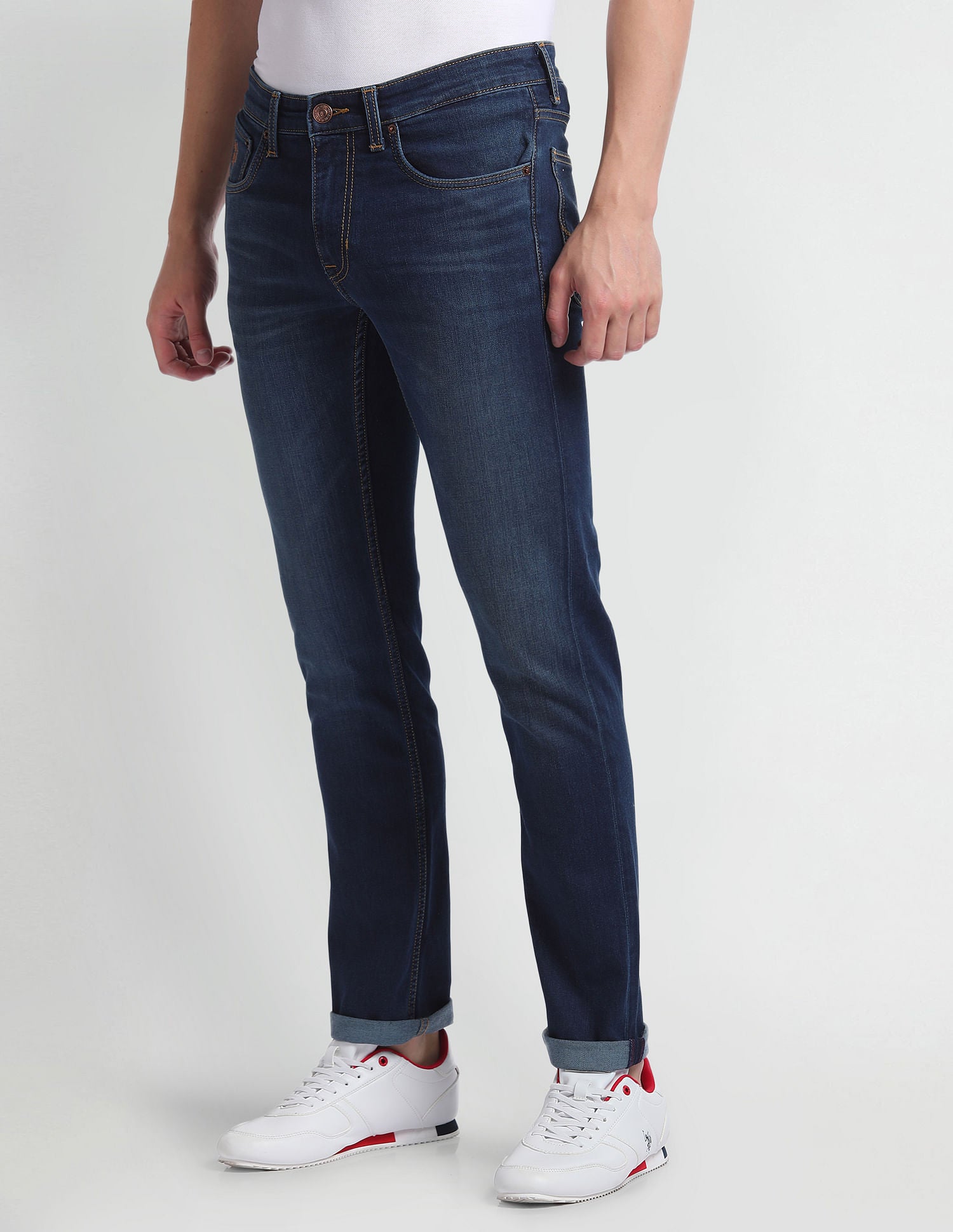 Regallo Skinny Fit Blue Jeans Blue - U.S. Polo Assn. India | Large