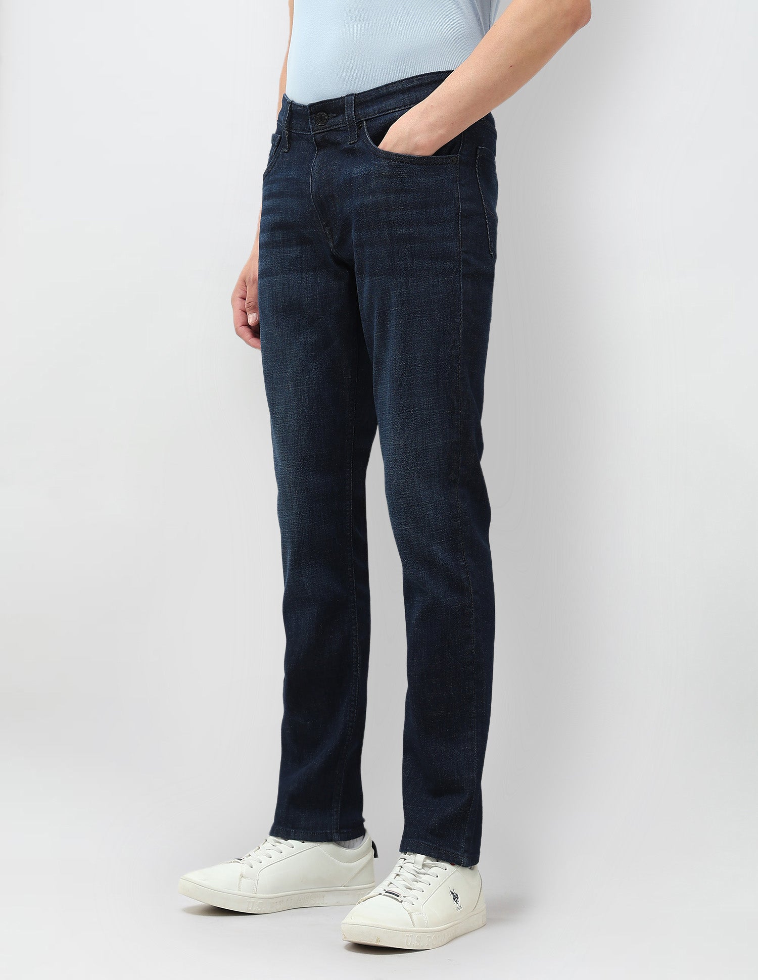 Brandon Slim Tapered Fit Blue Jeans Dark Blue - U.S. Polo Assn. India | Large