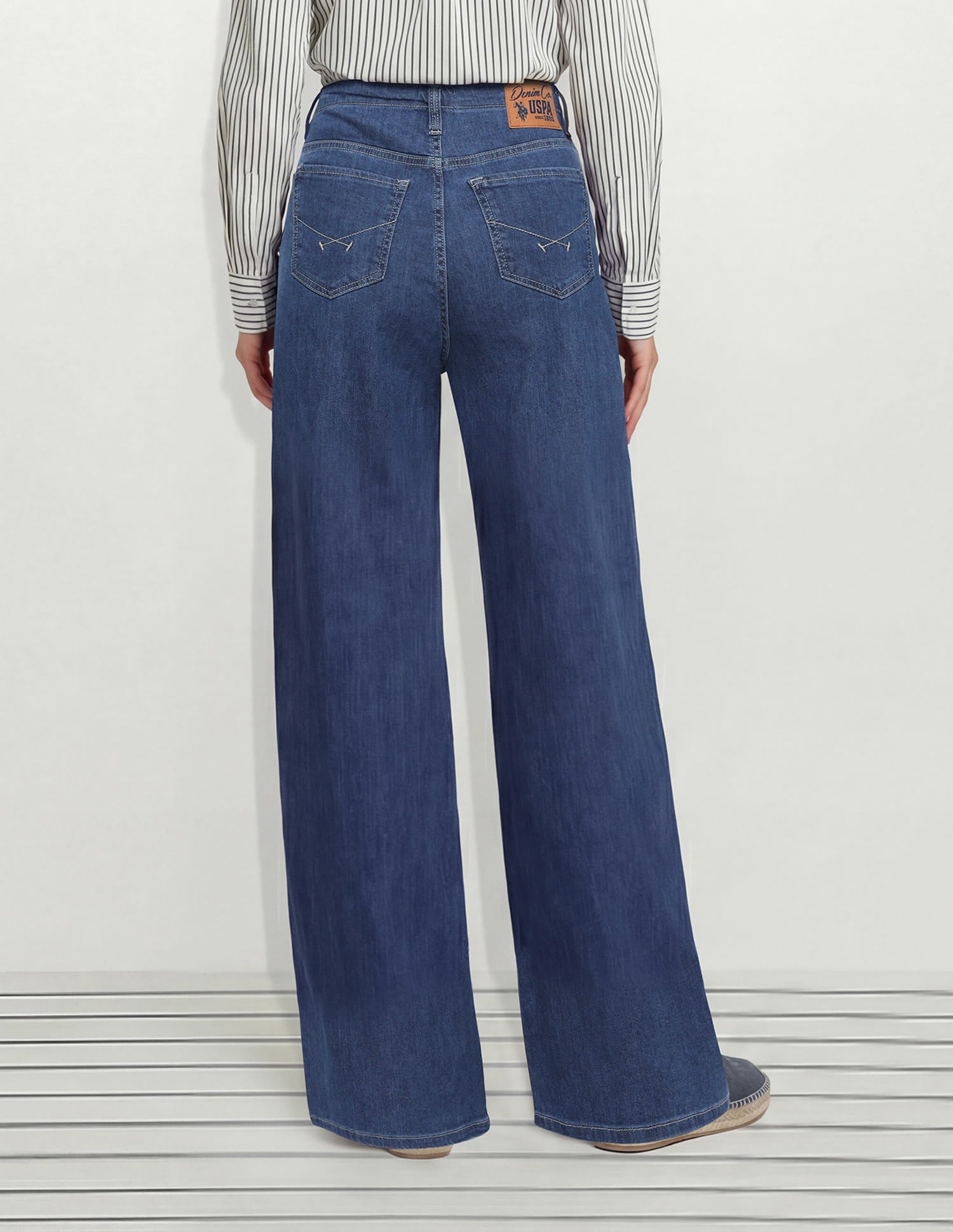 High Rise Wide Leg Fit Jeans Blue - U.S. Polo Assn. India | Large